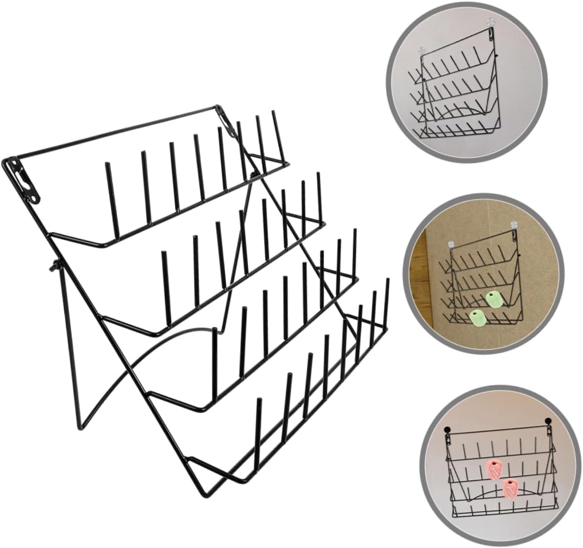 PRETYZOOM 2Pcs Wall Mounted Drying Rack Multifunctional Display Rack for Organizing Glasses Bottles Decor Storage