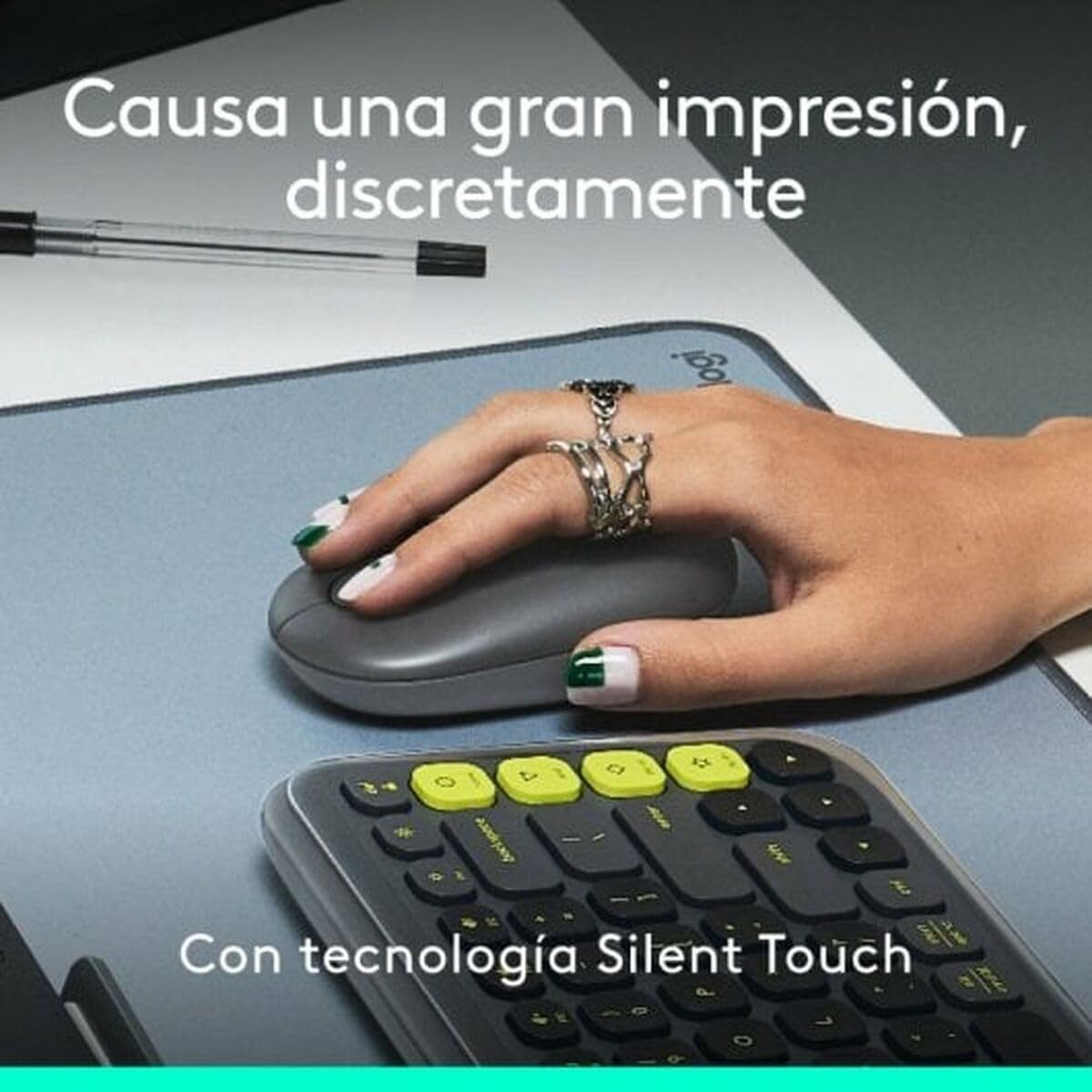 Logitech Pop Mouse Ratón Inalámbrico Compacto Con Función de Emoji Personalizables Grafito