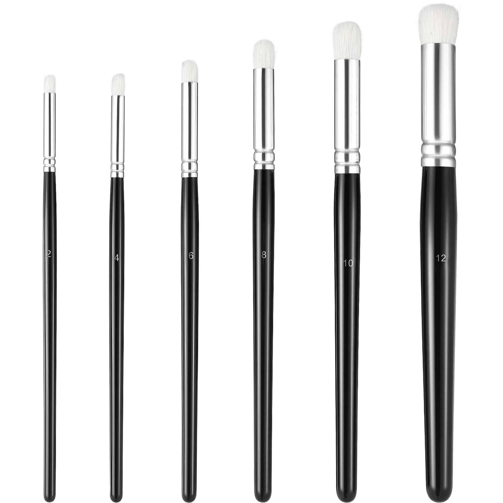 6 Piece Dry Brush Set for Miniature Painting, Professional Round Tip Art Brushes for Models Acrylic Oil, Various Sizes with Wood Handle for Detailing Blending and Texturing