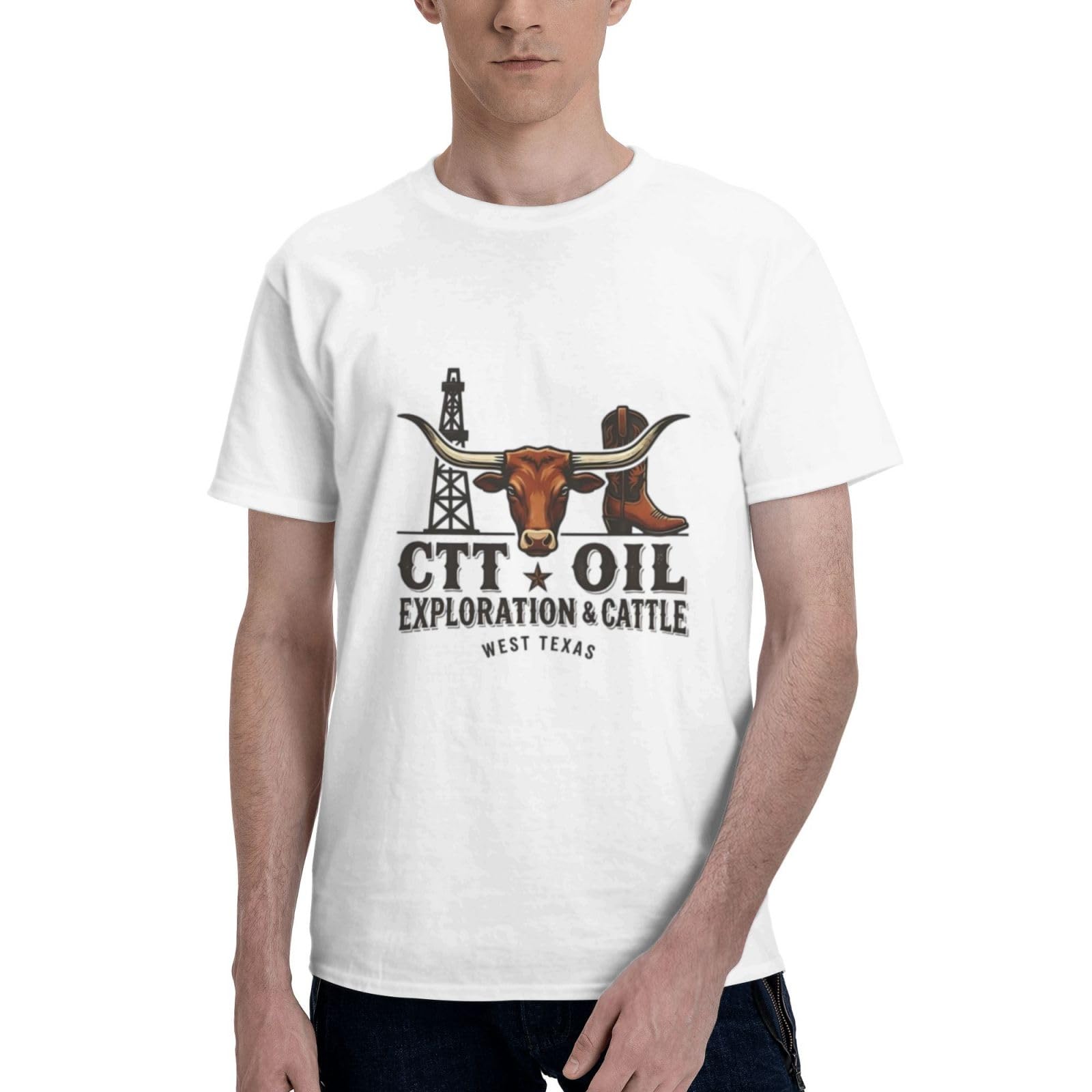 Melbrakin Unisex As Pic Oil Exploration And Cattle T-Shirt Men's Short Shirt
