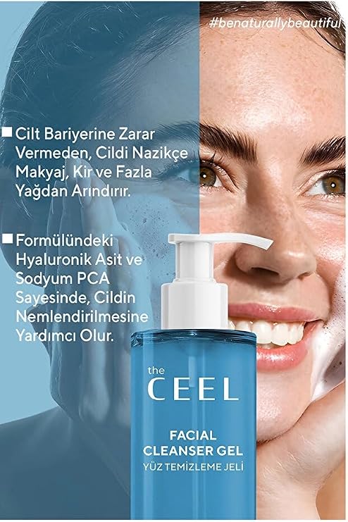 The Ceel 4'lü Leke Karşıtı ve Bariyer Onarıcı Cilt Bakım Seti, Seramidli Yüz Yıkama Jeli 200ml, AHA BHA Tonik 200ml, C Vitamini Serumu 30ml ve Cica Krem 50ml Komple Rutin