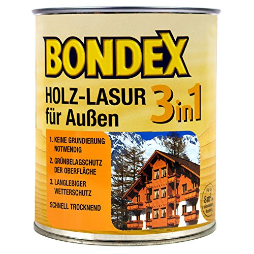 Preisvergleich Produktbild Bondex 3in1 Holzlasur für außen 0,75 Liter nussbaum