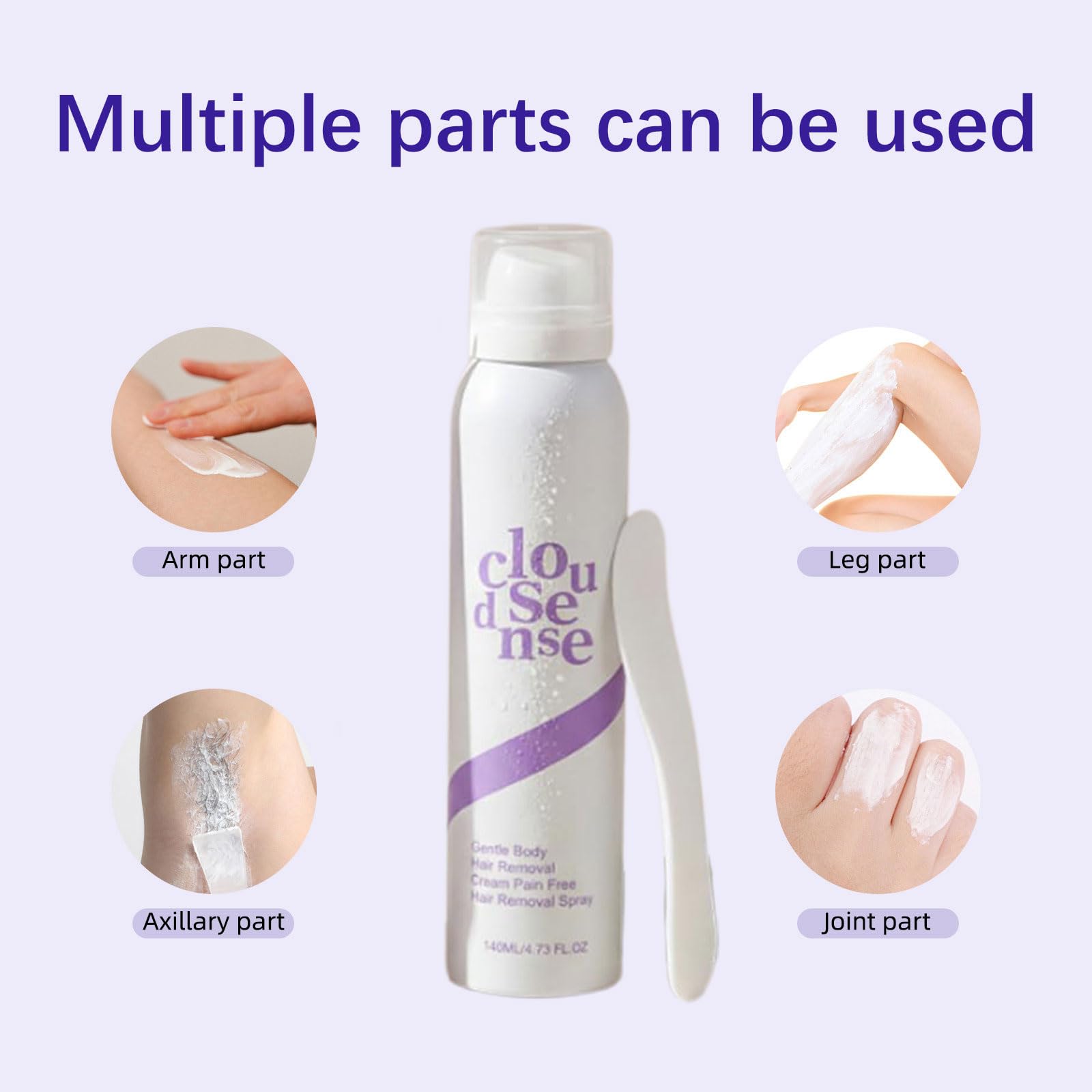 Cloud Sense Pain-Free Hair Removal Spray for Sensitive Skin, Cloud Sense Smooth Hair Removal Spray,Suitable for Every Skin Type and Corner Women and Men (1pc) - 5