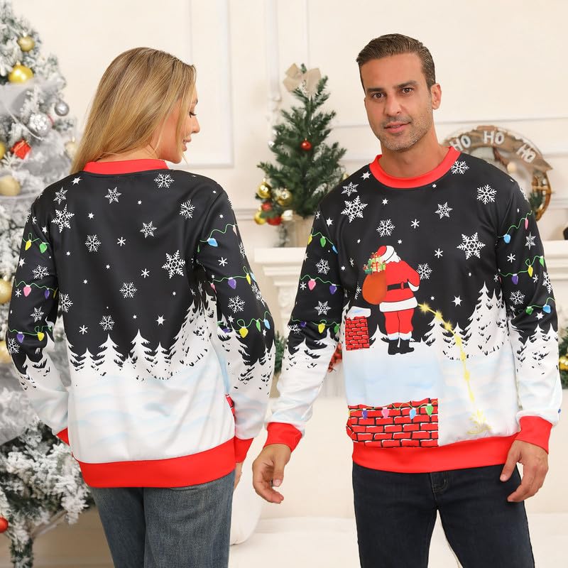 Santa Weeing on the Chimney Christmas Sweatshirt - Image 5