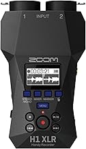 Zoom Grabadora práctica H1 XLR con flotador de 32 bits, accesibilidad, 2 entradas combinadas de bloqueo XLR/TRS, conector estéreo de 0.138 in, convertidores AD duales, para músicos, podcasters,