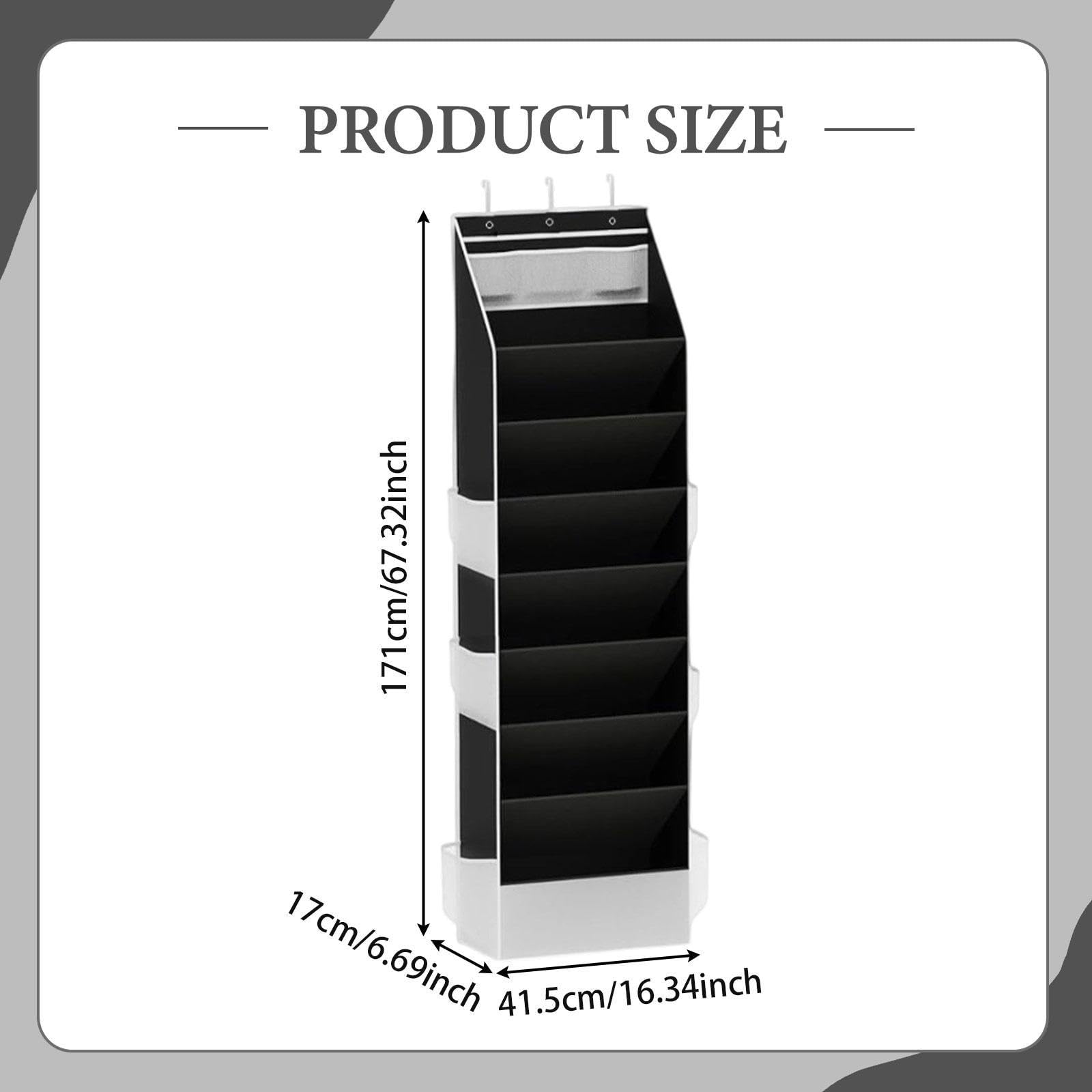 Fenteer Organizador de Zapatos Colgante con Compartimentos Amplios Estante para Zapatos para Colgar sobre Puerta Soporte Organizador Vertical Diseño en Tela O, Negro, Individual