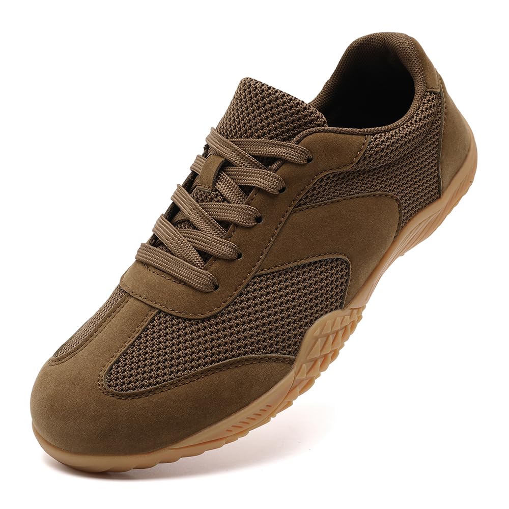 Men's Barefoot Shoes Slip On Walking Tennis Sneakers for Men Zero Drop Sole Minimalist Running Shoe Lightweight Gym Workout Casual Fitness Brown_C US 11