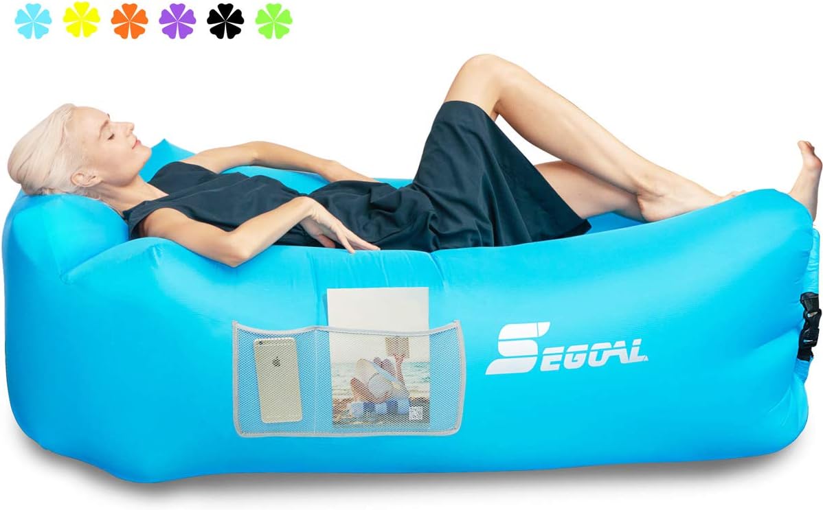 SEGOAL Inflatable Lounger Air Sofa Couch with Pillow, Portable Waterproof Anti-Air Leaking for Indoor/Outdoor, Camping, Traveling, Ideal Inflatable Couch for Picnic Backyard Lakeside