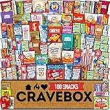 CRAVEBOX Snack Box (100 Count) Halloween Variety Pack Care Package Gift Basket Adult Kid Guy Girl Women Men Birthday College Student Office College Back to School