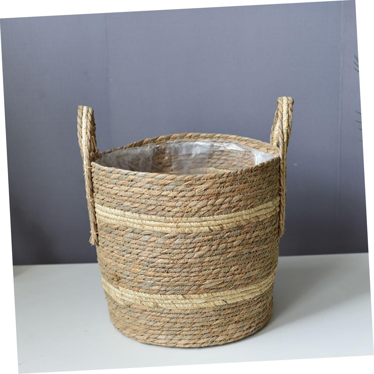 Hand Woven Flower Basket Portable Woven Storage Basket for Weddings Home Decor Rustic Farmhouse Style for Flower Arrangements Succulent Displays