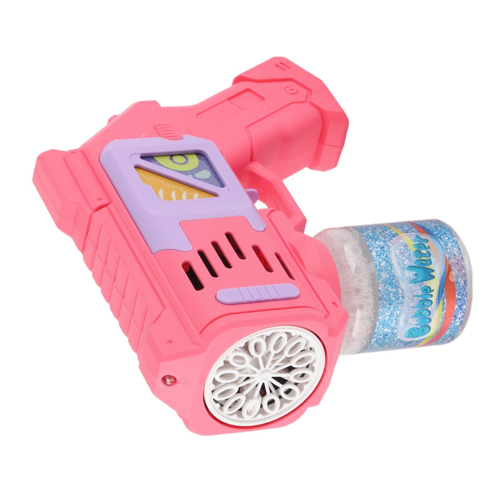 Tnfeeon Seifenblasenmaschine Seifenblasenmaschine LED Blitz Automatisch Starker Motor Auslaufsicher mit Seifenflüssigkeit (Rosa)