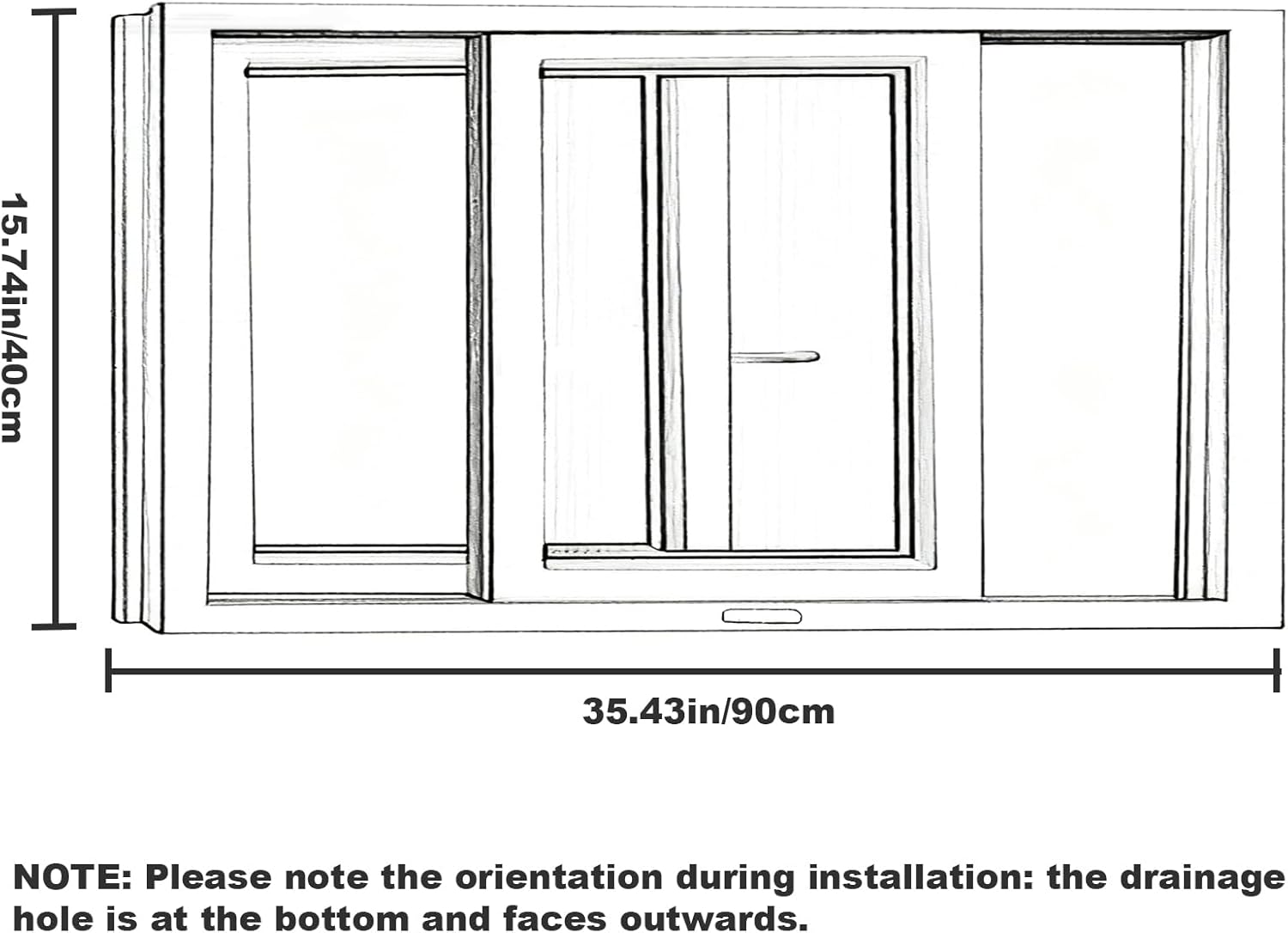 White Basement Window, 35.43x15.74in Aluminum Alloy Sliding Window, Home Windows Replacment, Mobile Home House Window for Ventilating