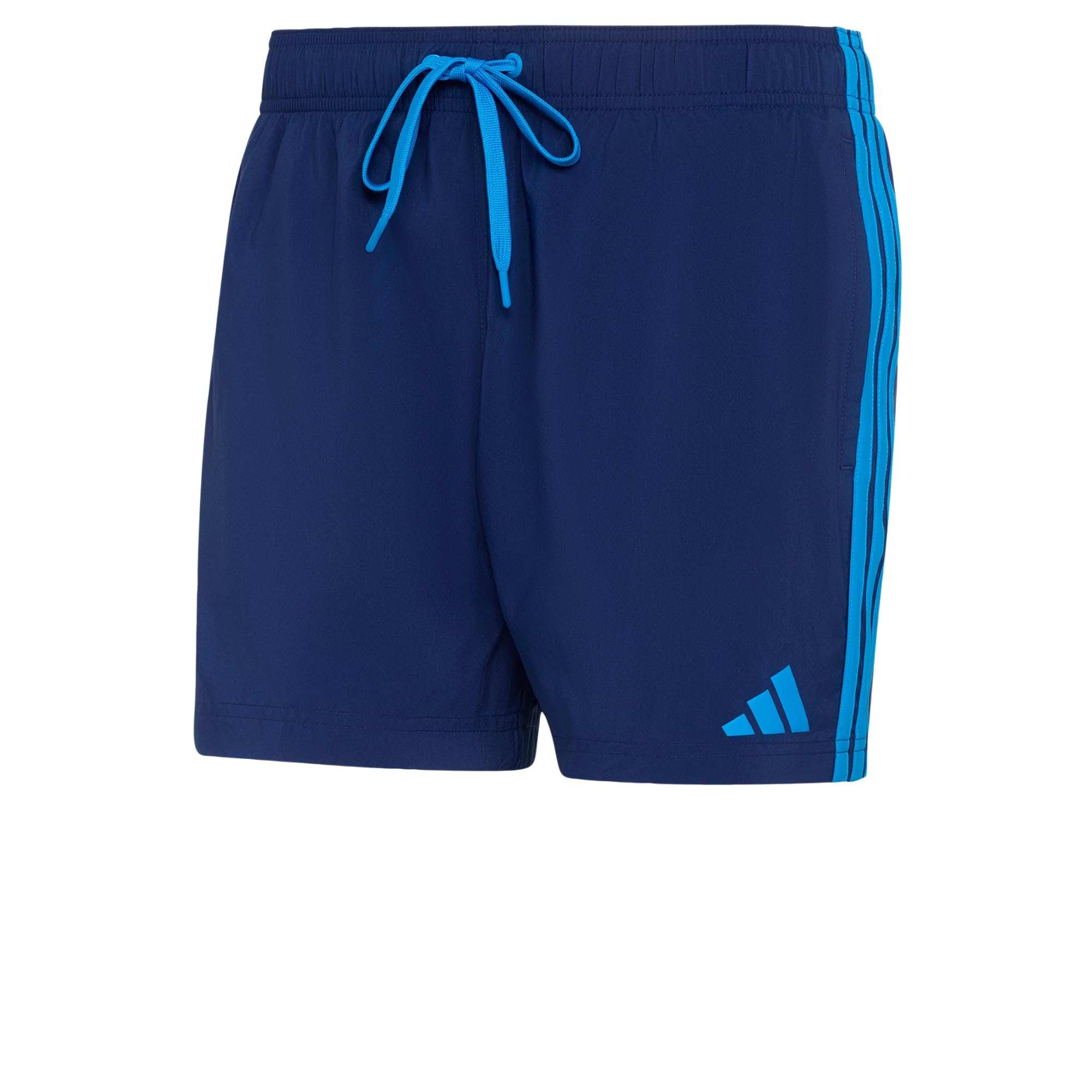 adidas Men's 3 Stripes Swim 5 Inch Swimwear, Dark Blue/Bright Blue, S