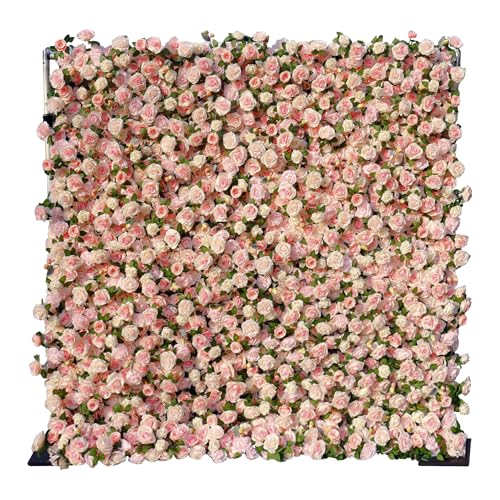 Acarra Artificial Flower Wall Backdrop 8×8 ft...