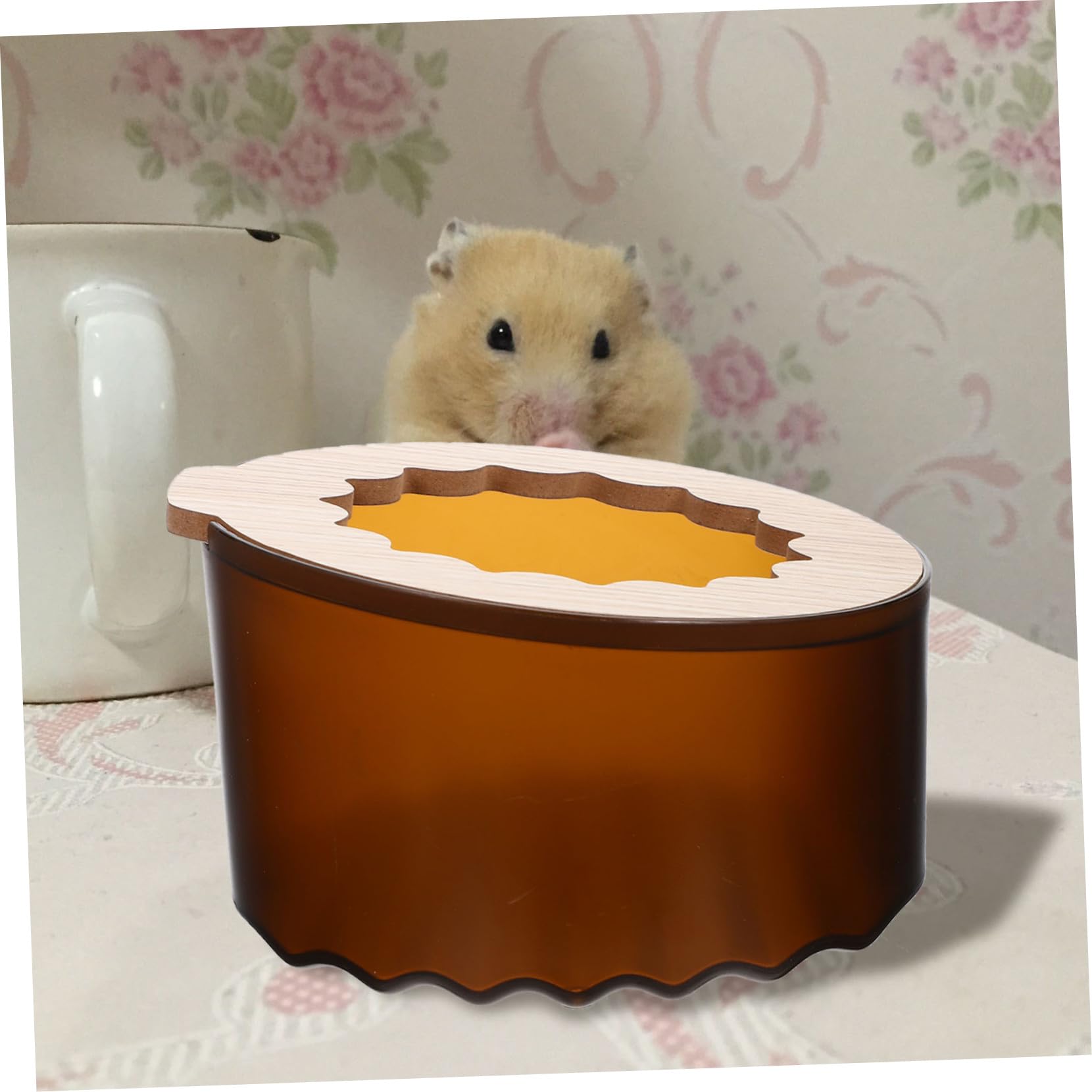 COLLBATH 2 Stück Hamster Sandbad Box Robustes Kleintier Sandbad mit Versteck und Doppelfunktion als Toilette für Zwerghamster und Komfort im Kleintiergehege