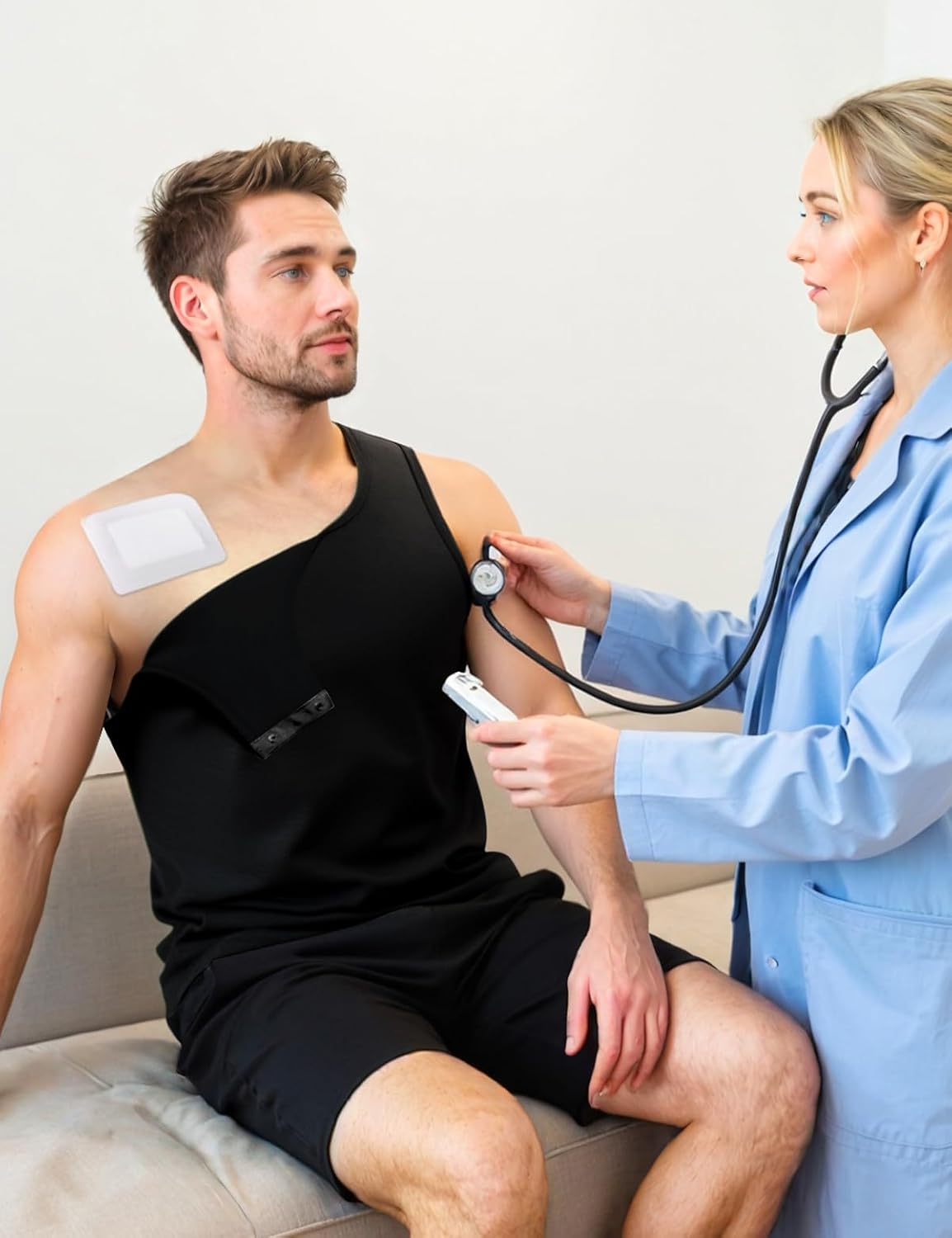 Unisex Post Shoulder Surgery Tank Tops Snap Open Tearaway Shirt Arm Chest Recovery Side Snap Access Tear Way Shirts image 3