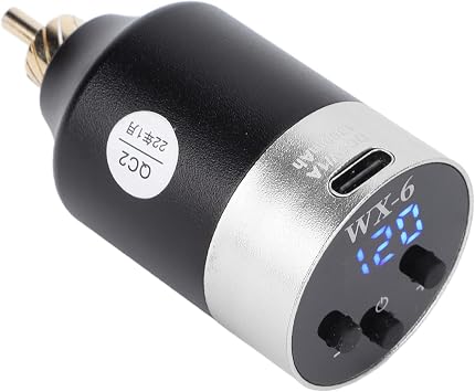 Wireless Tattoo Power Supply,Wireless Tattoo Power Supply Adjustable Voltage Clear Display for Tattoo Machine Silver RCA