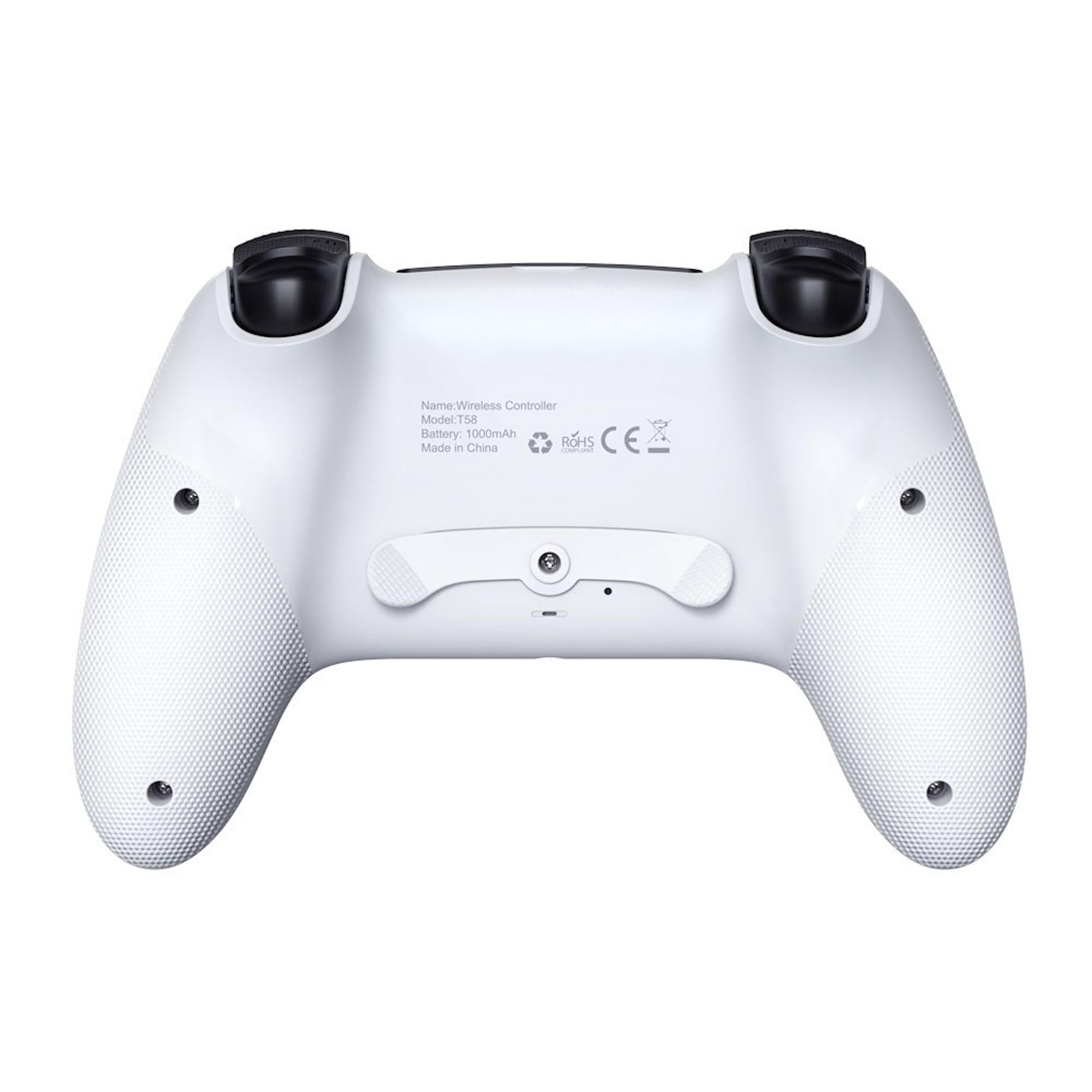 Wigento Manette gaming sans fil pour PlayStation 5, PS5 Pro et PS5 Slim avec écran OLED, macro et turbo, blanc