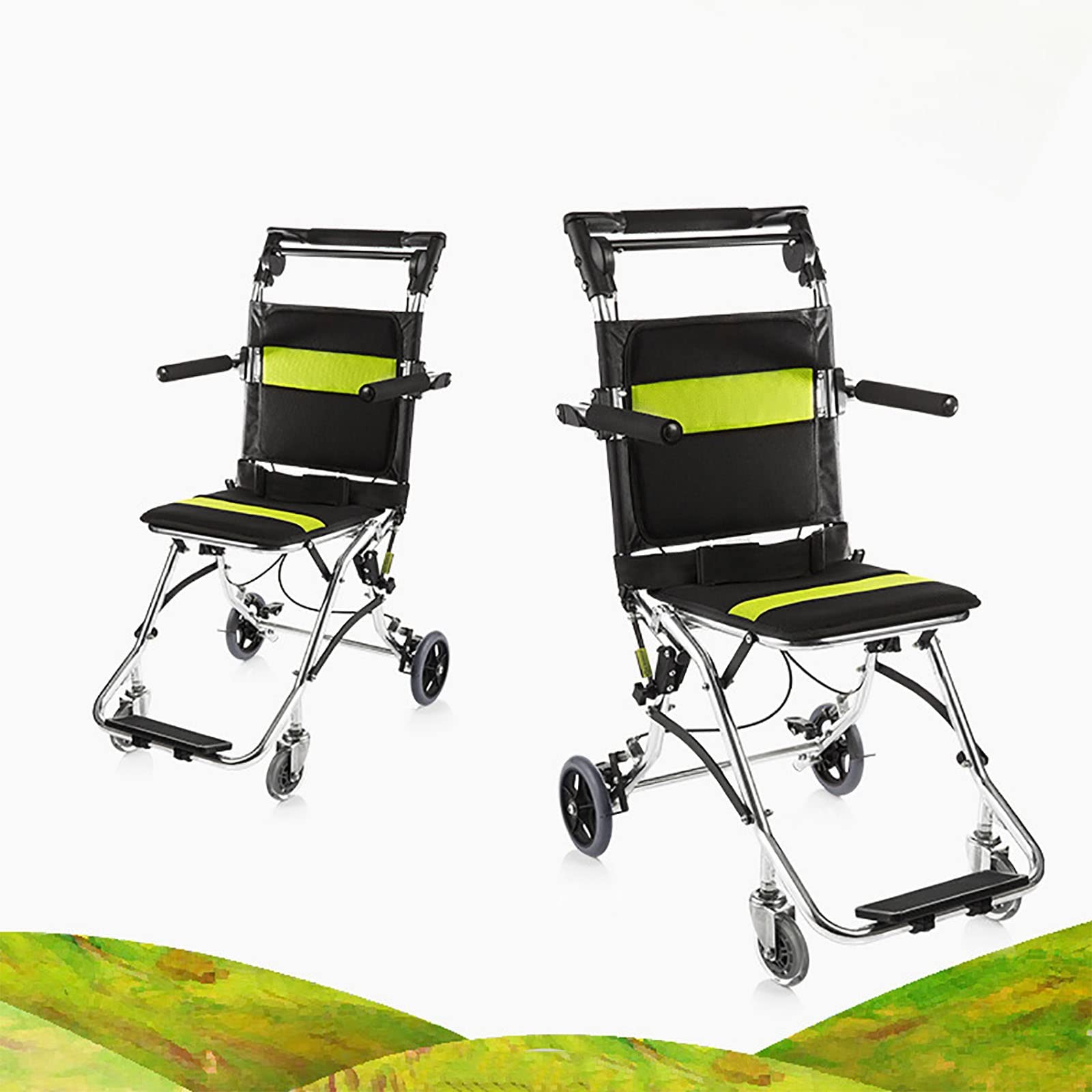 SXSLTSA Lightweight Aluminium Wheelchair, Lightweight Stair Evacuation Chair Portable Aluminum Alloy Transport for the Elderly and Children