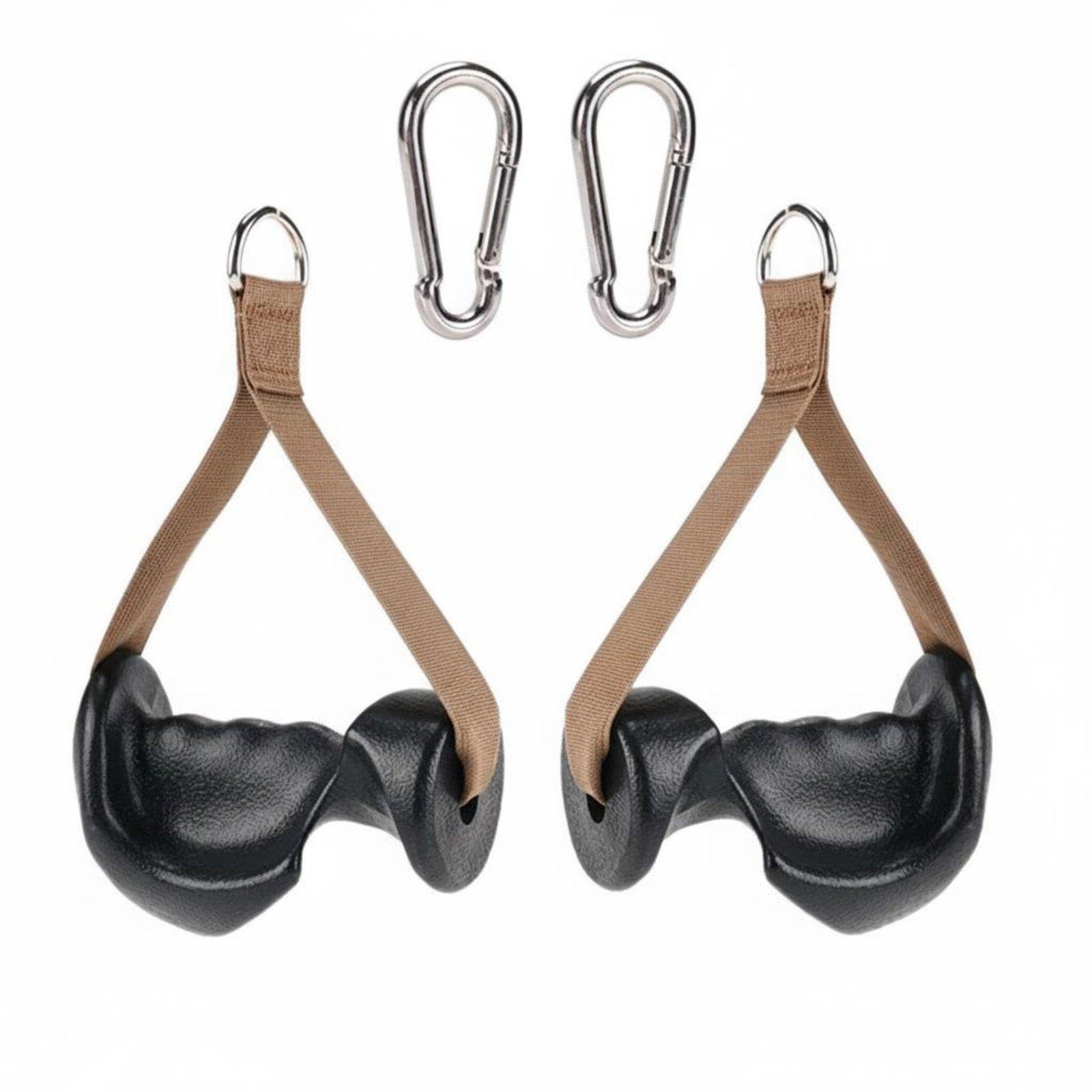 2 Pieces Cable Machine Handle Non-Slip Resistance Band Handle Heavy Duty Ergonomic Fitness Grip Brown W 2 Buckles | Home Gym Attachments | Strength Training | Fitness Running & Yoga-image-49