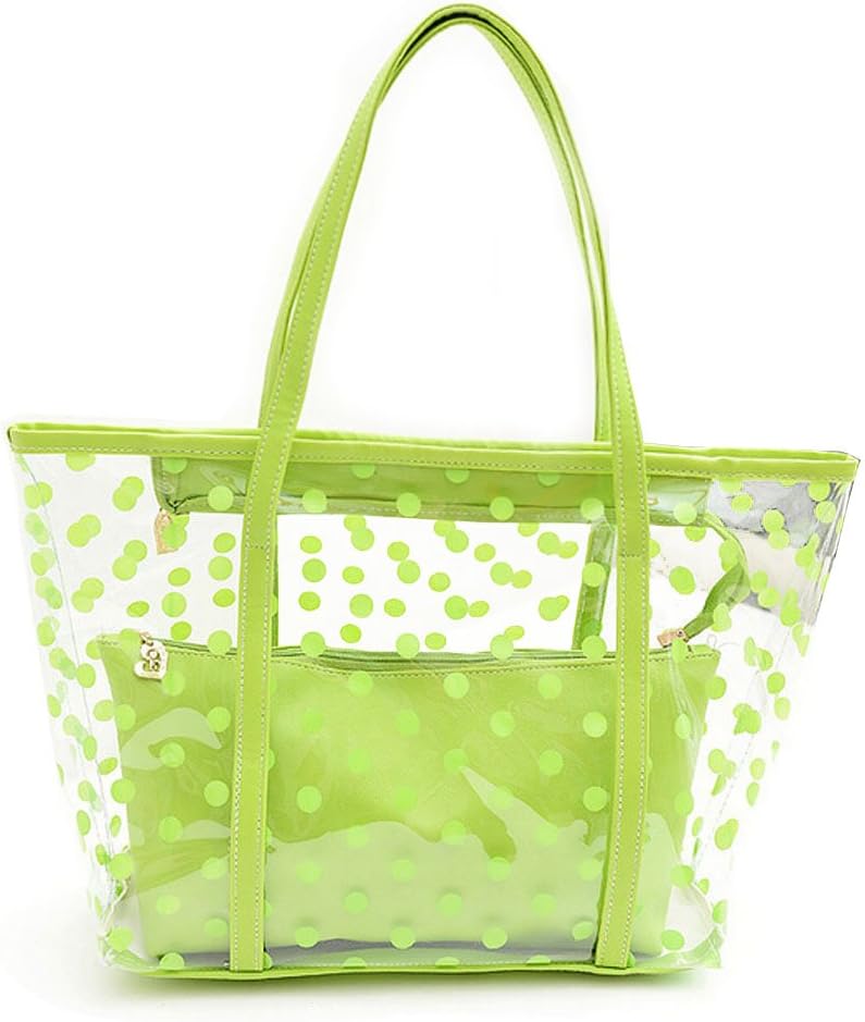 Clear Plastic Transparent Work Tote Shoulder Jelly Beach All Purpose Handbag Girl