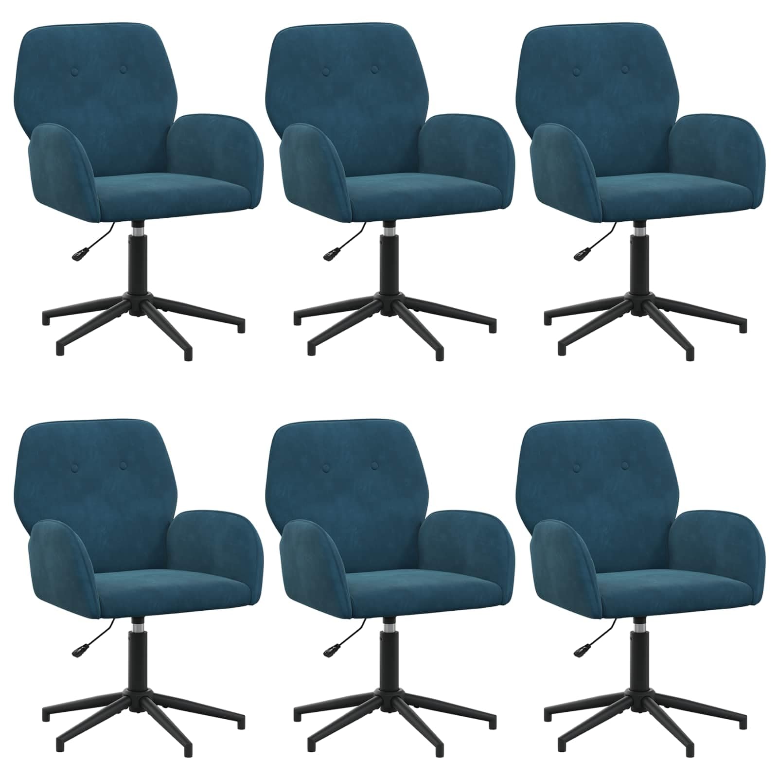 Chaises de bureau pivotantes en lot de 6 pour un espace de travail à domicile dynamique