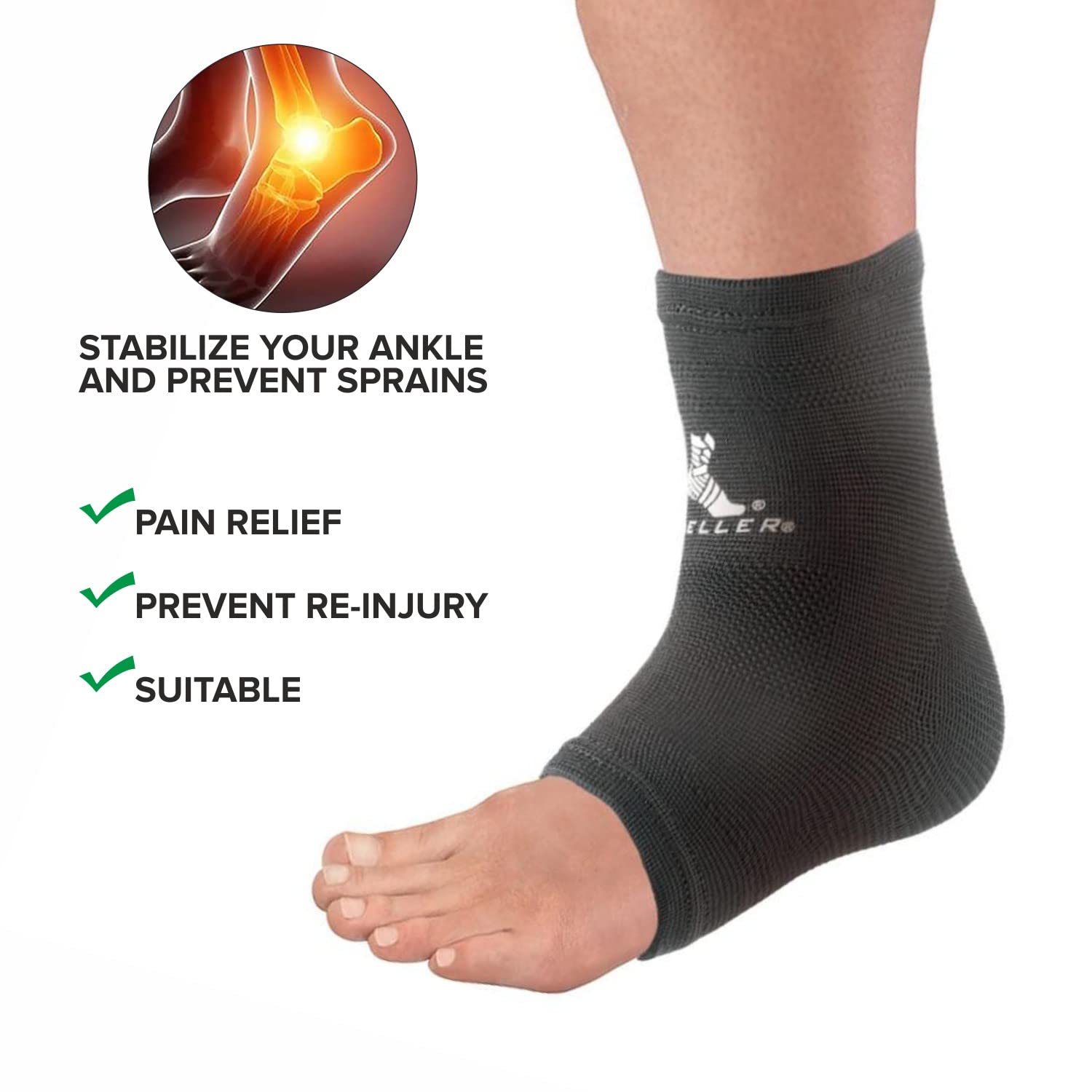 MUELLER Sport cavigliera Elastica, Unisex, 47633