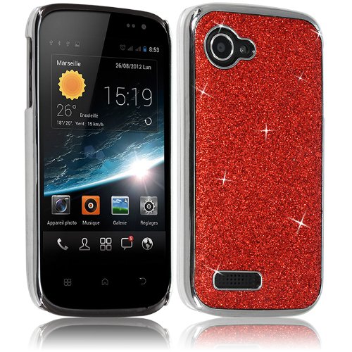 Seluxion - Housse Etui Coque Rigide pour Wiko Cink Slim Style Paillette Couleur Rouge