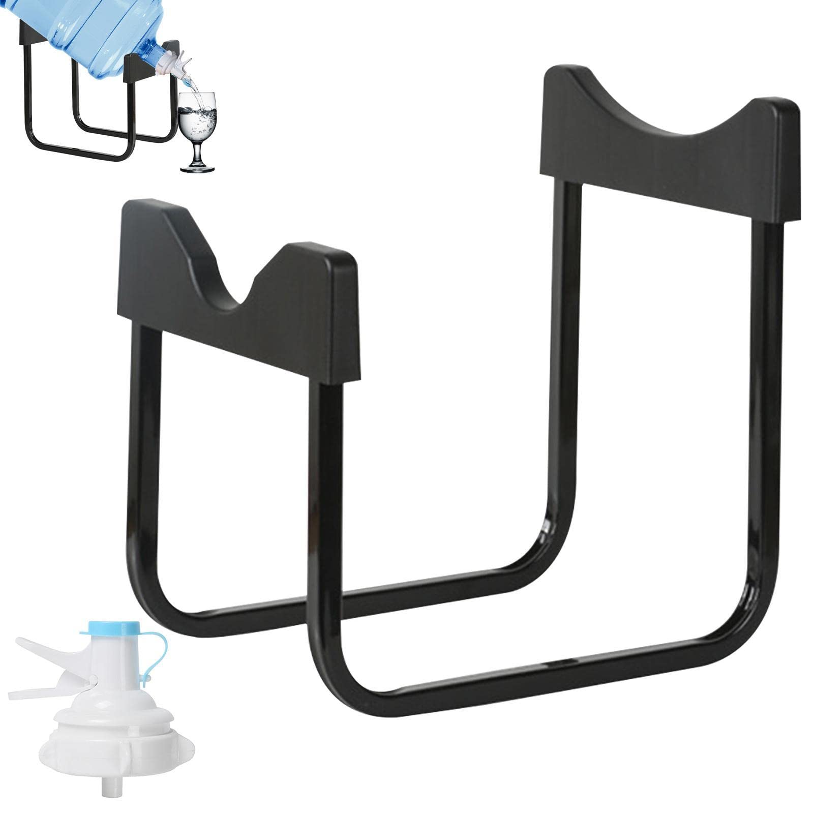 Porte-Bouteille d'3 à 5 gallons Support Distributeur d'eau Anti-Fuite Bec réutilisable Compatible Bouche Bouteille Non filetée