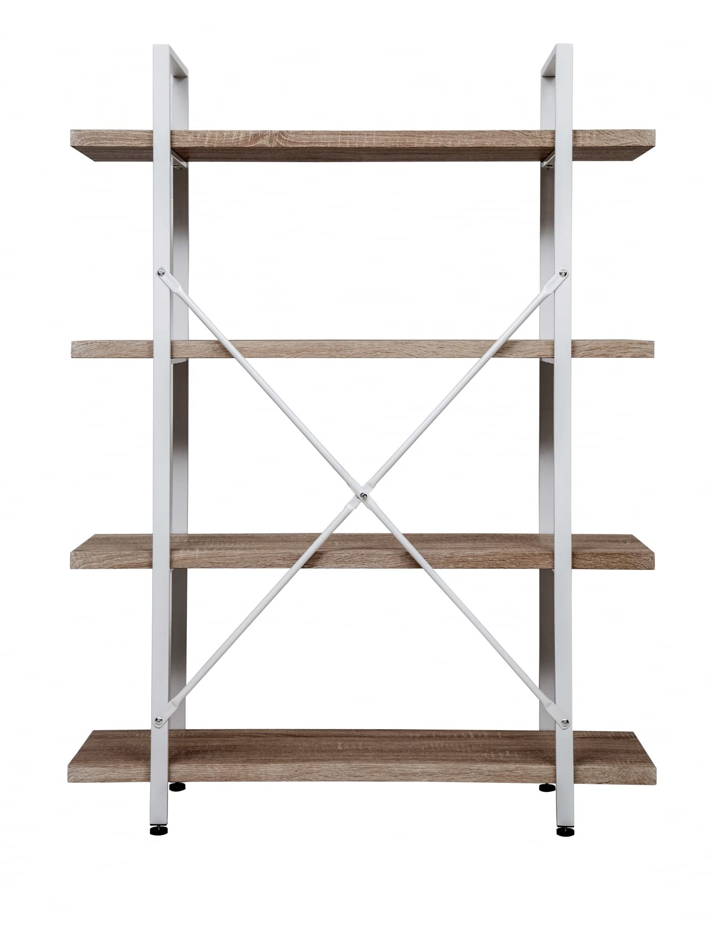 VDD Armoire Murale Tough métal Bois Design Industriel bibliothèque Ouverte 140 cm Haut Blanc