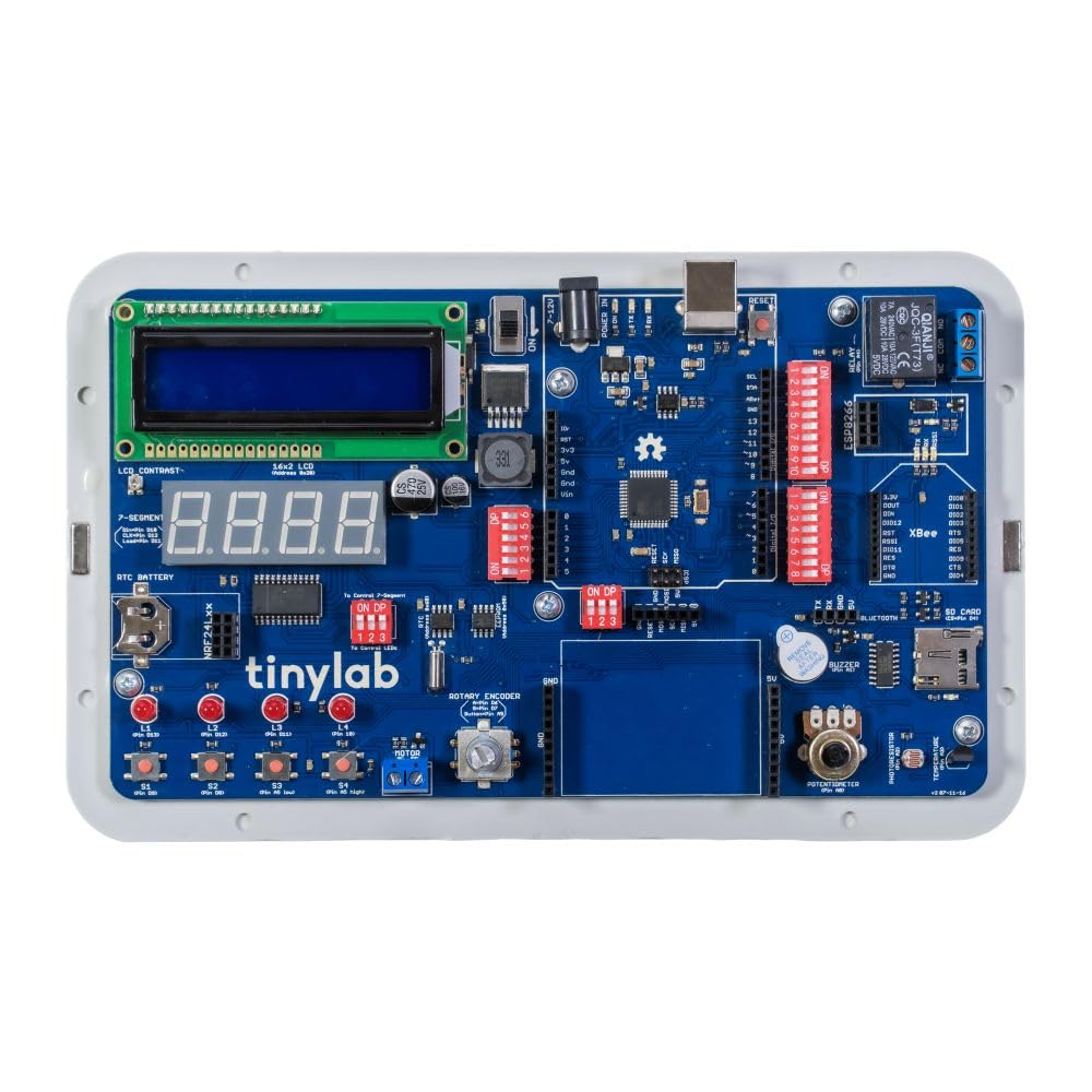 TinyLab Starter Kit Works with Arduino and 20 Modules. Coding Learning Guide, Electronics Kit for Beginners, Single Board Computer for Makers