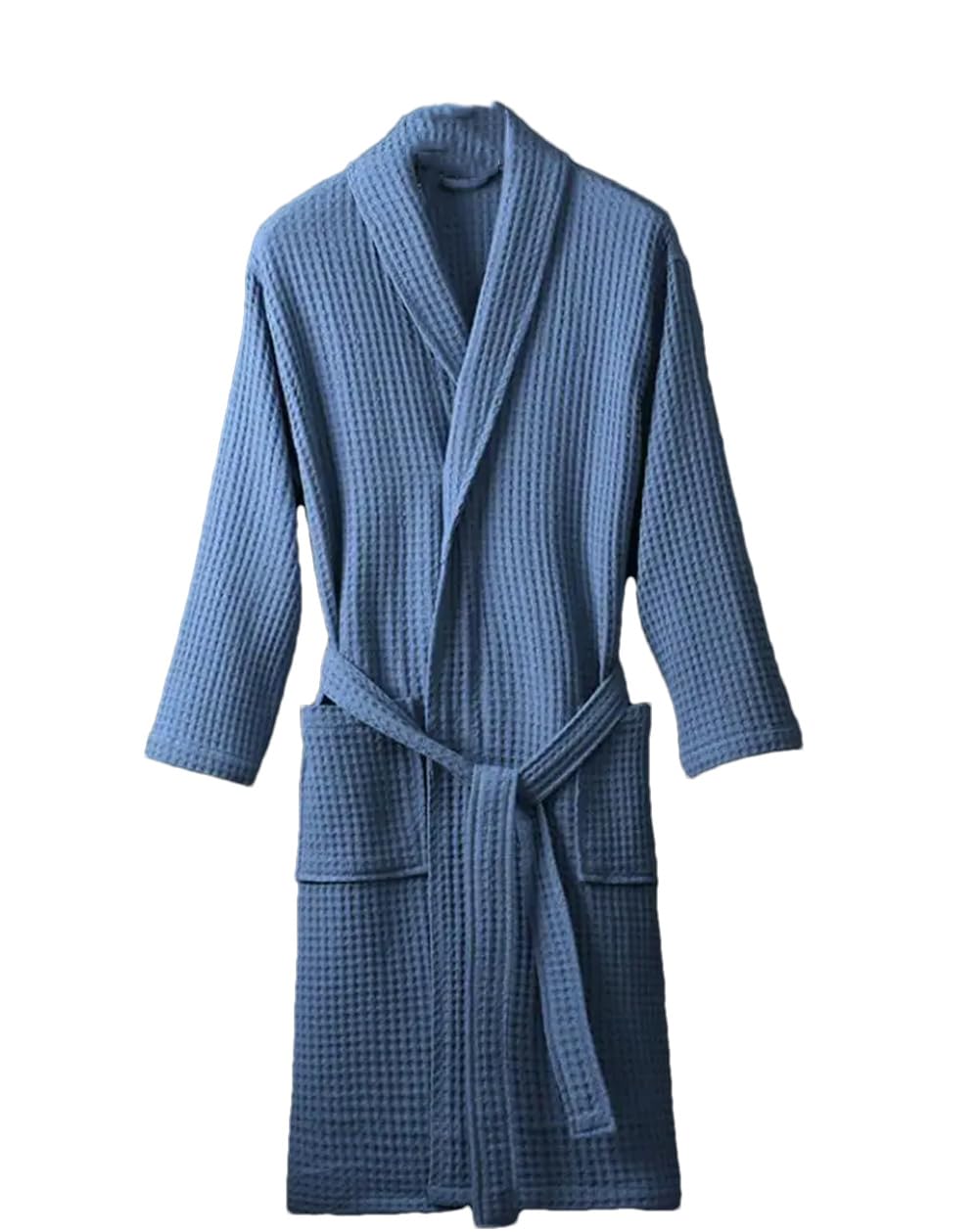 Albornoz de Hombre de Felpa para Hotel, para SPA y Piscina, de algodón, Suave, Talla Grande, Largo (Azul M)