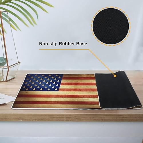 Miniatura 3 de Retro Old Flag Mouse Pad Large Gaming Desk Mat with Non- Slip Rubber Base Smooth Face Long Mouse Pads for Desk Large Pads for Office Decorations