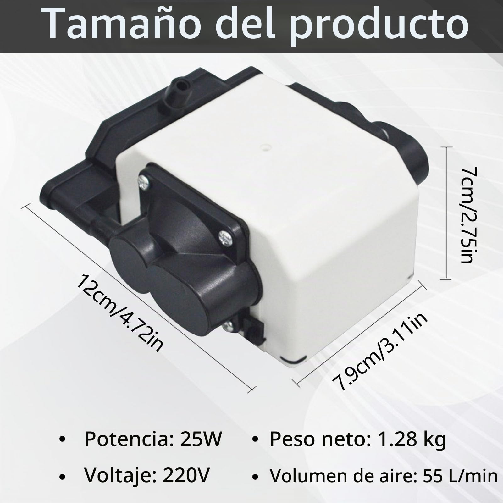 Air Assist, Bomba de Aire Láser para Cortadoras y Grabadoras Láser Flujo de Aire Ajustable 55L/min 220V 25W para Cortadora Láser Grabado Láser Bajo Nivel de Ruido