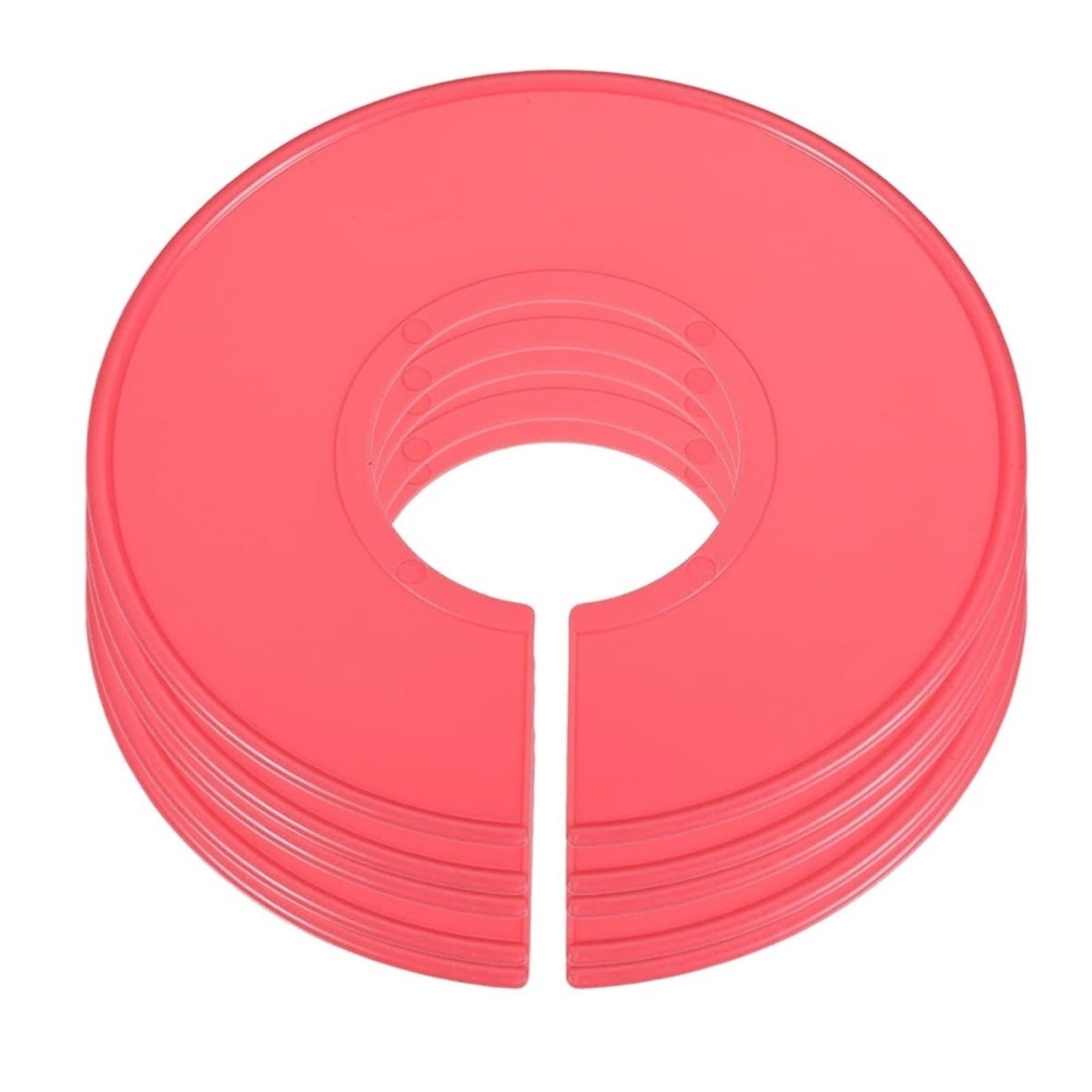 Zeahkri Hanger Dividers 50pcs Organizing Hangers Clothing Rack Size Dividers Plastic Round Closet Wardrobe Separator for Sorting Clothes(Red)