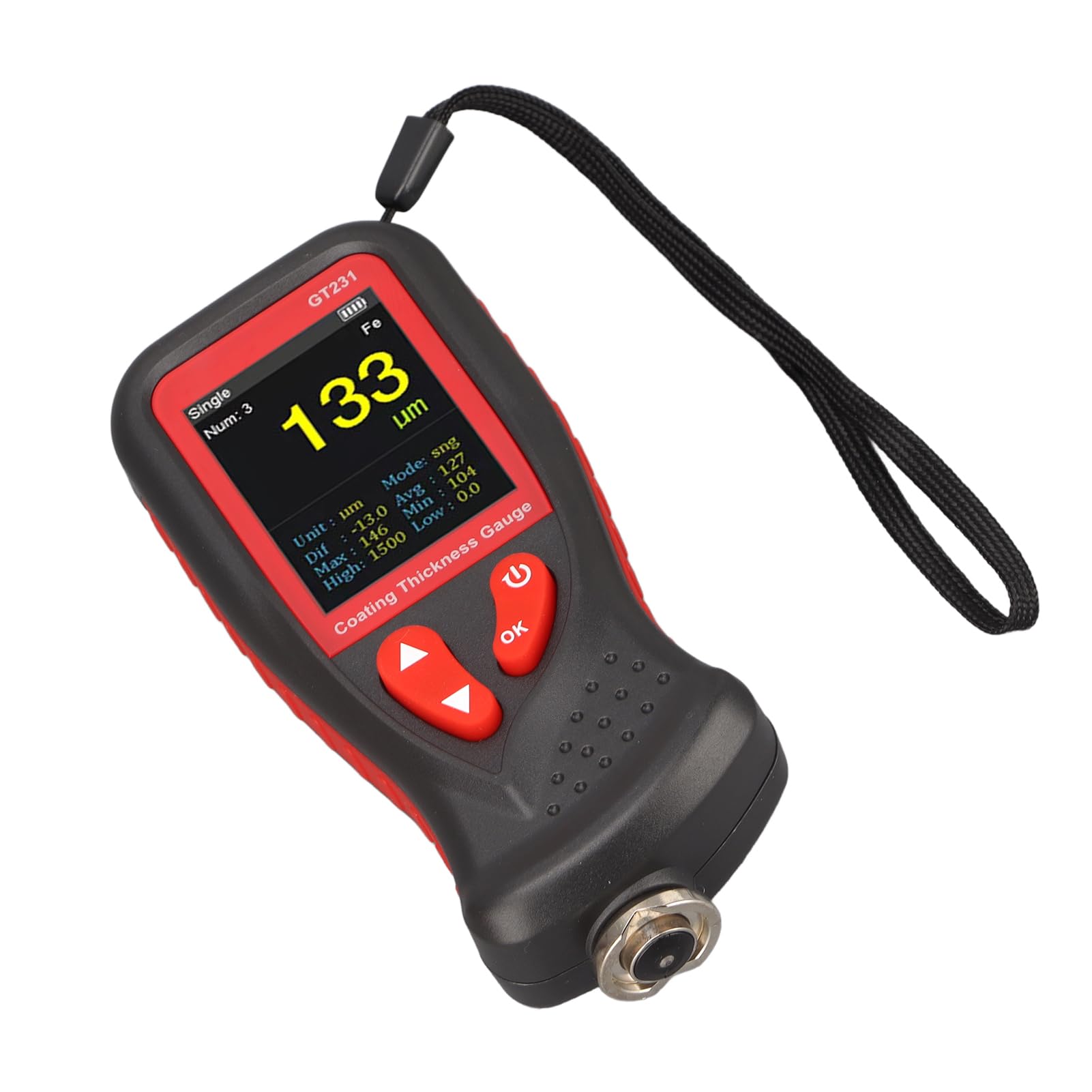 Aramox Jauge d'épaisseur de Peinture ABS Numérique, Jauge d'épaisseur de Revêtement 0 à 1800 um, écran Couleur HD 70,8, Rechargeable pour les Acheteurs de Voitures 'occasion, Inspection de