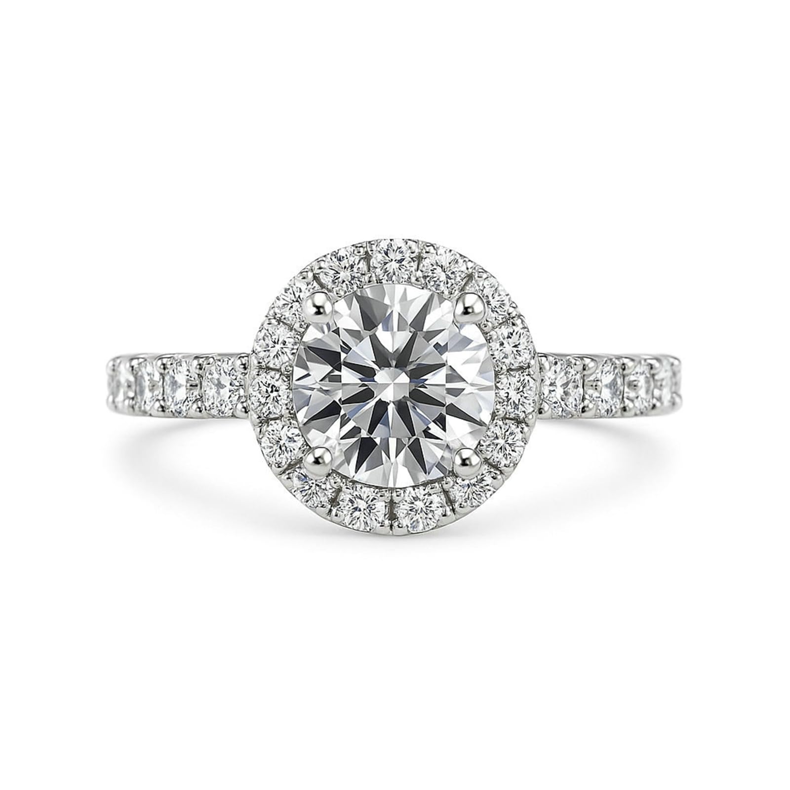Anillo de compromiso de oro auténtico con moissanite de 1,5 ct, oro blanco, alianzas de oro para mujer