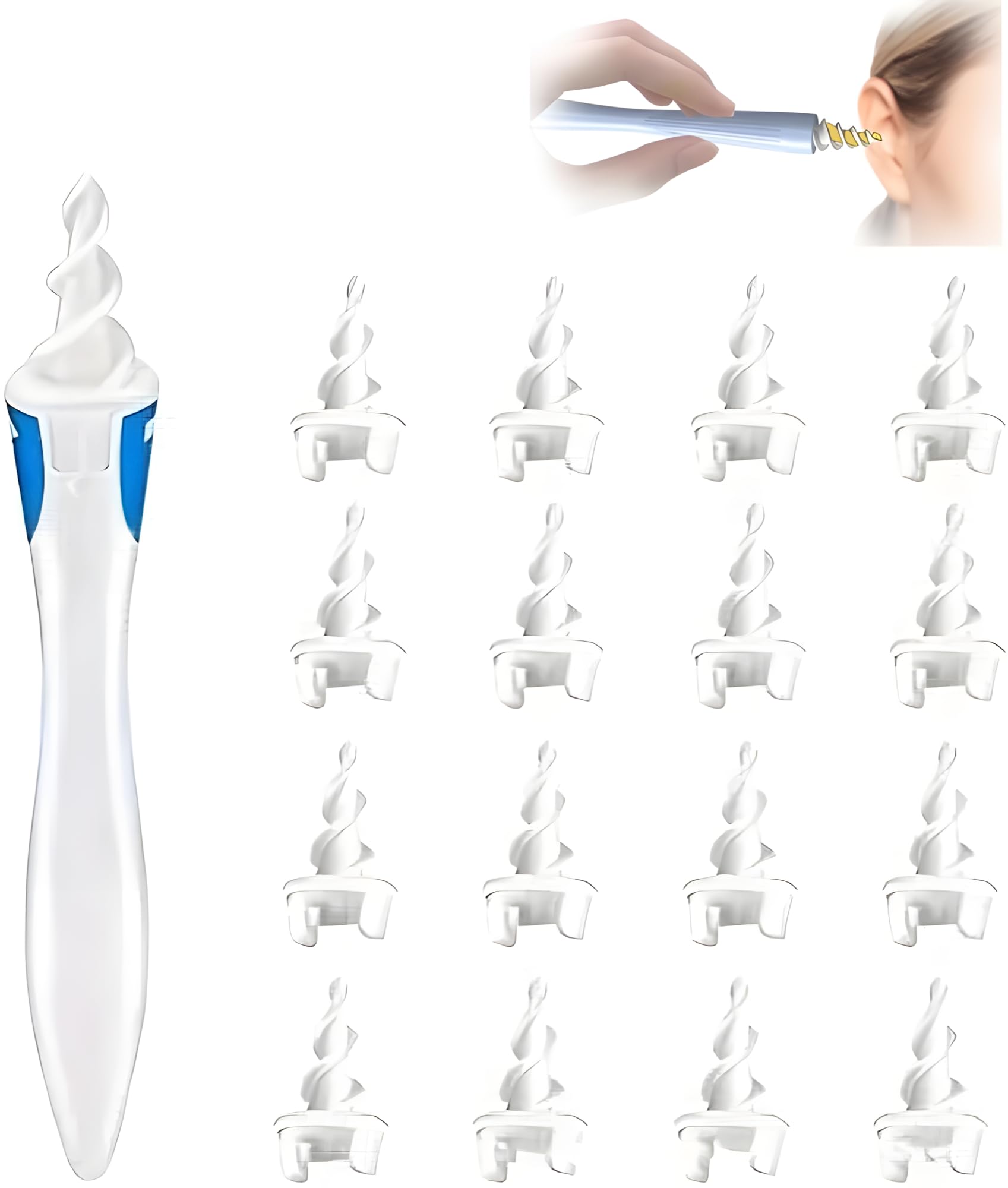 24x7 eMall Ear Wax Removal Kit Tool, 16 Q-Grips Q tips Ear Wax Remover Reusable and Washable Replacement Soft Silicone Tips for Deep Cleaner Earwax, Ear Wax Removal Set (B0CPSVZJHM) Amazon Price History, Amazon Price Tracker
