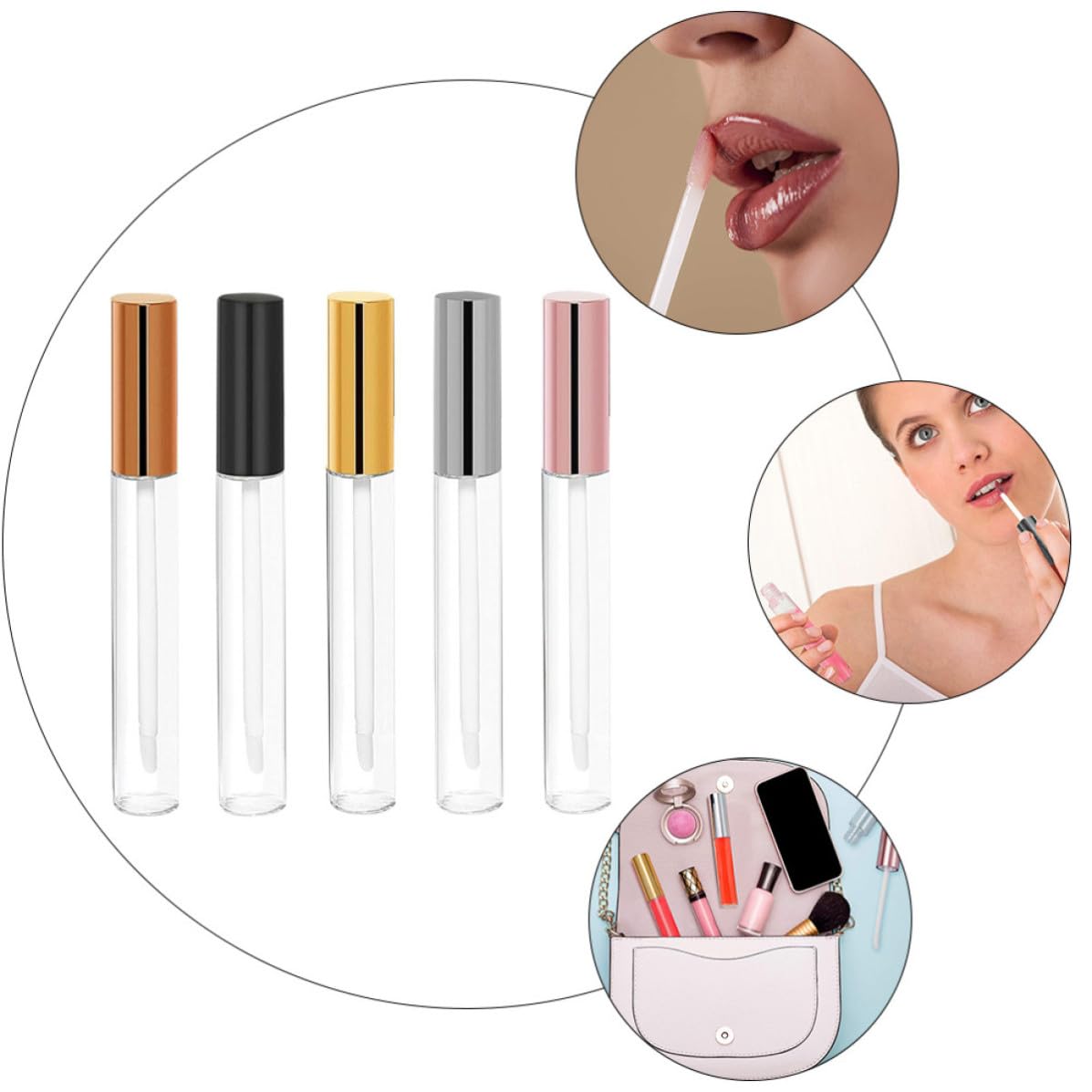 30 Piezas Tubo de Brillo de Labios de 10ml ABS para DIY y Viaje