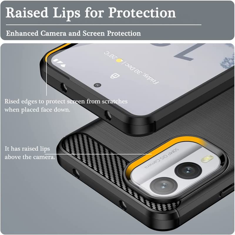 Image of NPRC Hybrid Ultra Slim Protective Case TPU Non-Slip Carbon Fiber Texture Shockproof Case Cover for Nokia X30 5g - Black