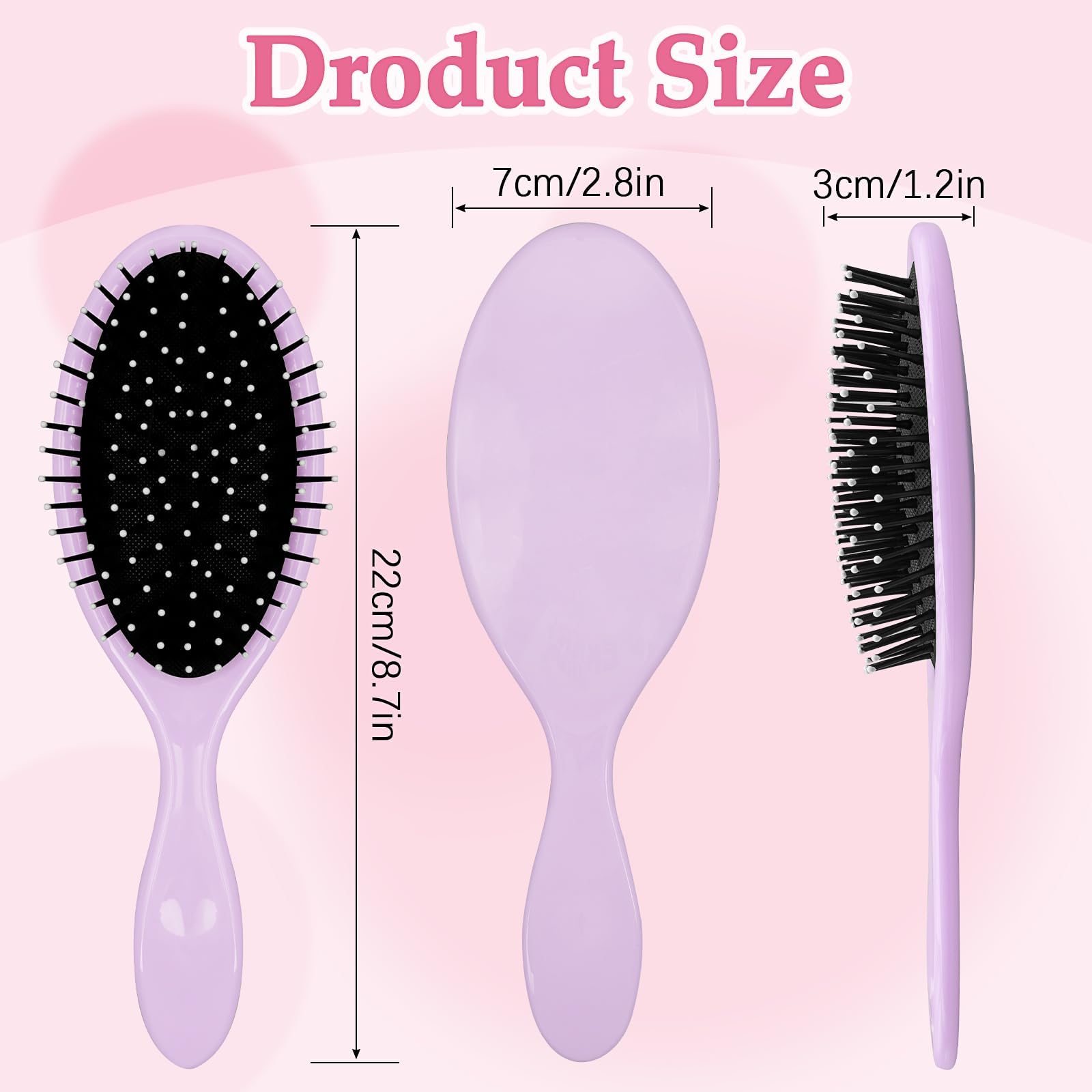 18 Pack Wet Hairbrushes Bulk, Travel Detangling Hair Brushes Set - Image 2