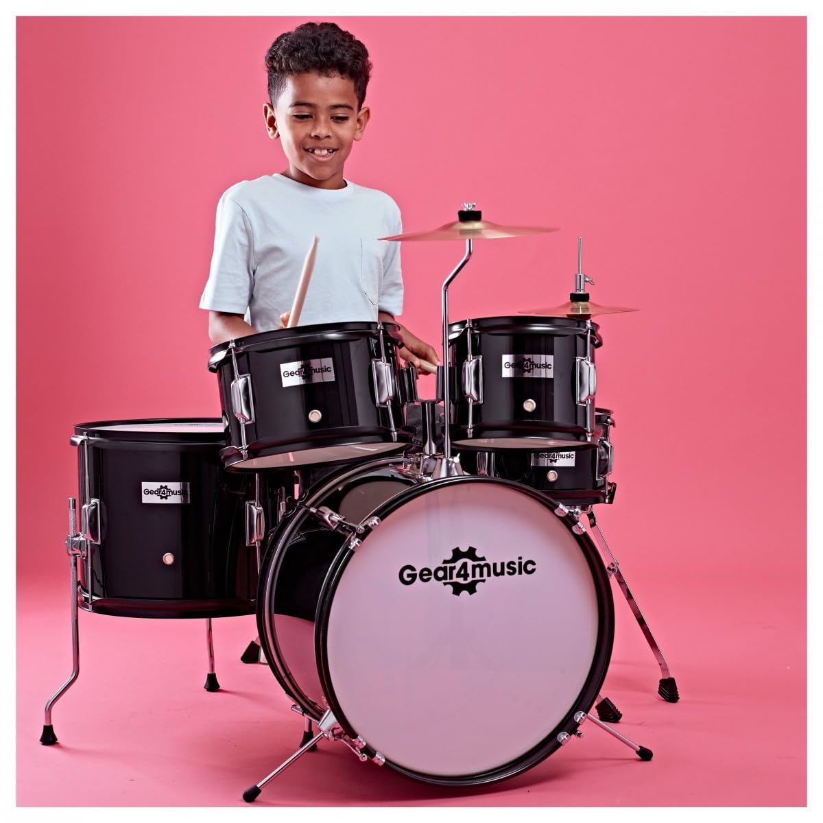 Batería Júnior de 5 Piezas de Gear4music Negra