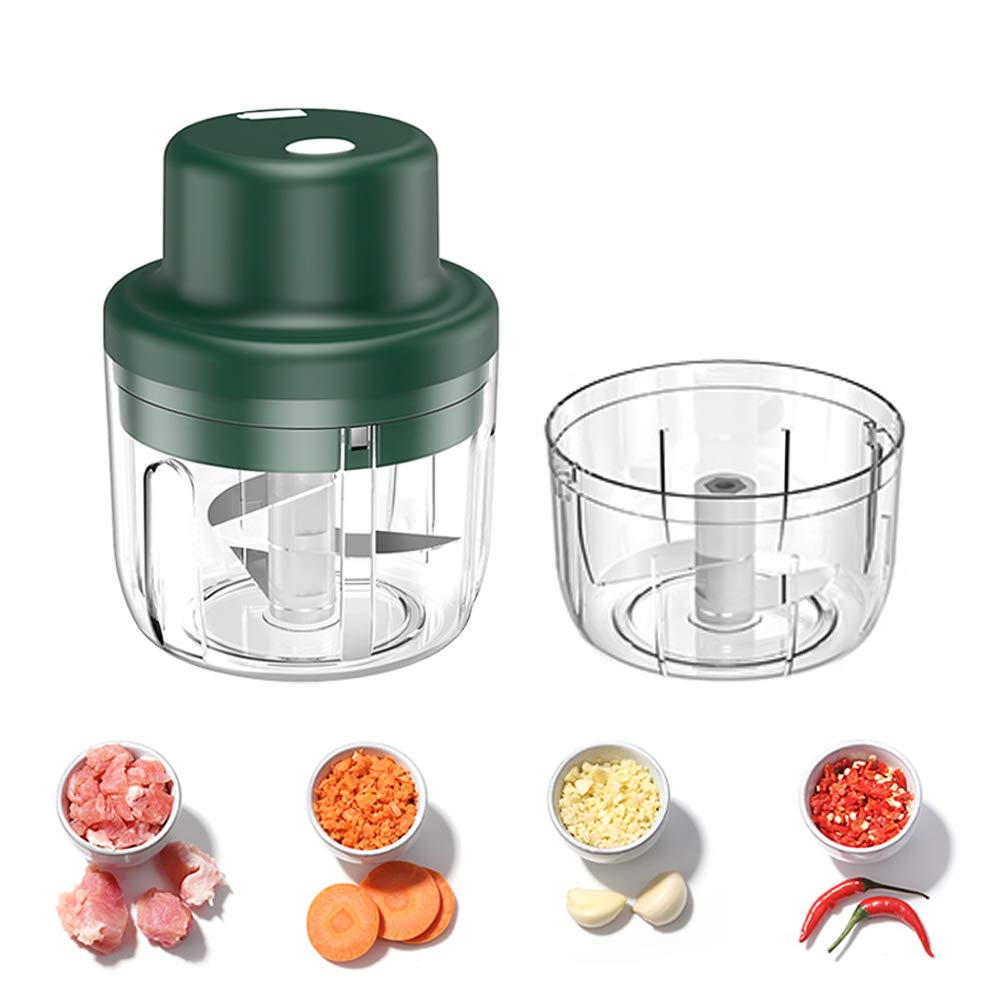 Elektrische uiensnijder, 400 ml, uienhakmolen, universeel, keuken, USB-oplaadbaar, multifunctionele hakmolen, mixer, groentehakmolen voor vlees, uien, knoflook, groenten, noten