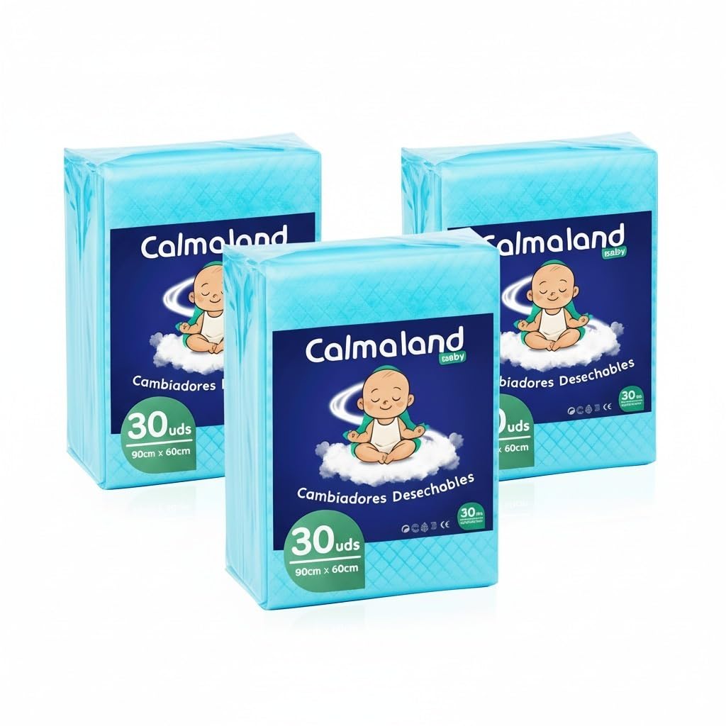 Cambiadores Empapadores Cama 60x90 cm para Bebés - 90 Unidades – Alta Absorción, Antifugas y Control de Olores – Desechables para Incontinencia, Cambio de Pañal o Postoperatorio.