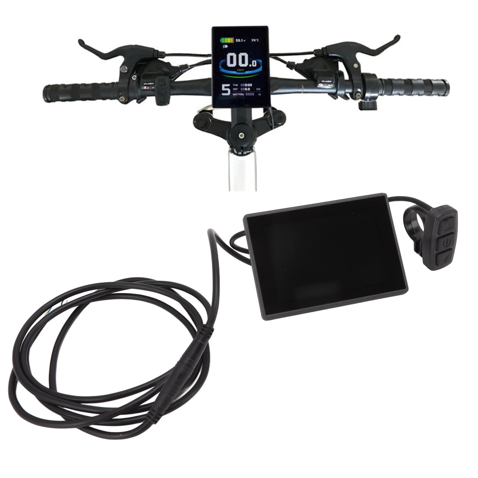 Buachois Pantalla LCD para Bicicleta eléctrica con Conector de 5 Pines