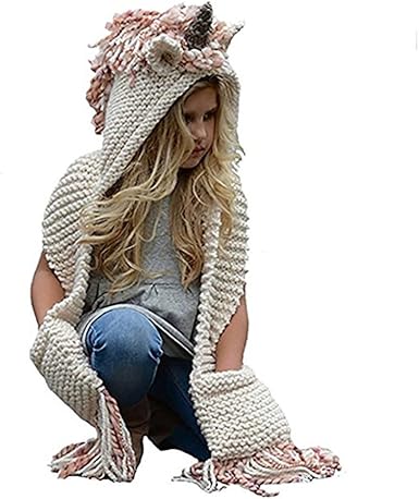 Knitted unicorn scarf hat Clearance