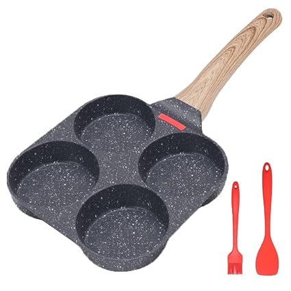 Deep Frying Pan With Lid, Nonstick Saute Pan With Lid Granite Stone Coating Deep Skillet Induction Compatible, 9.5 inch