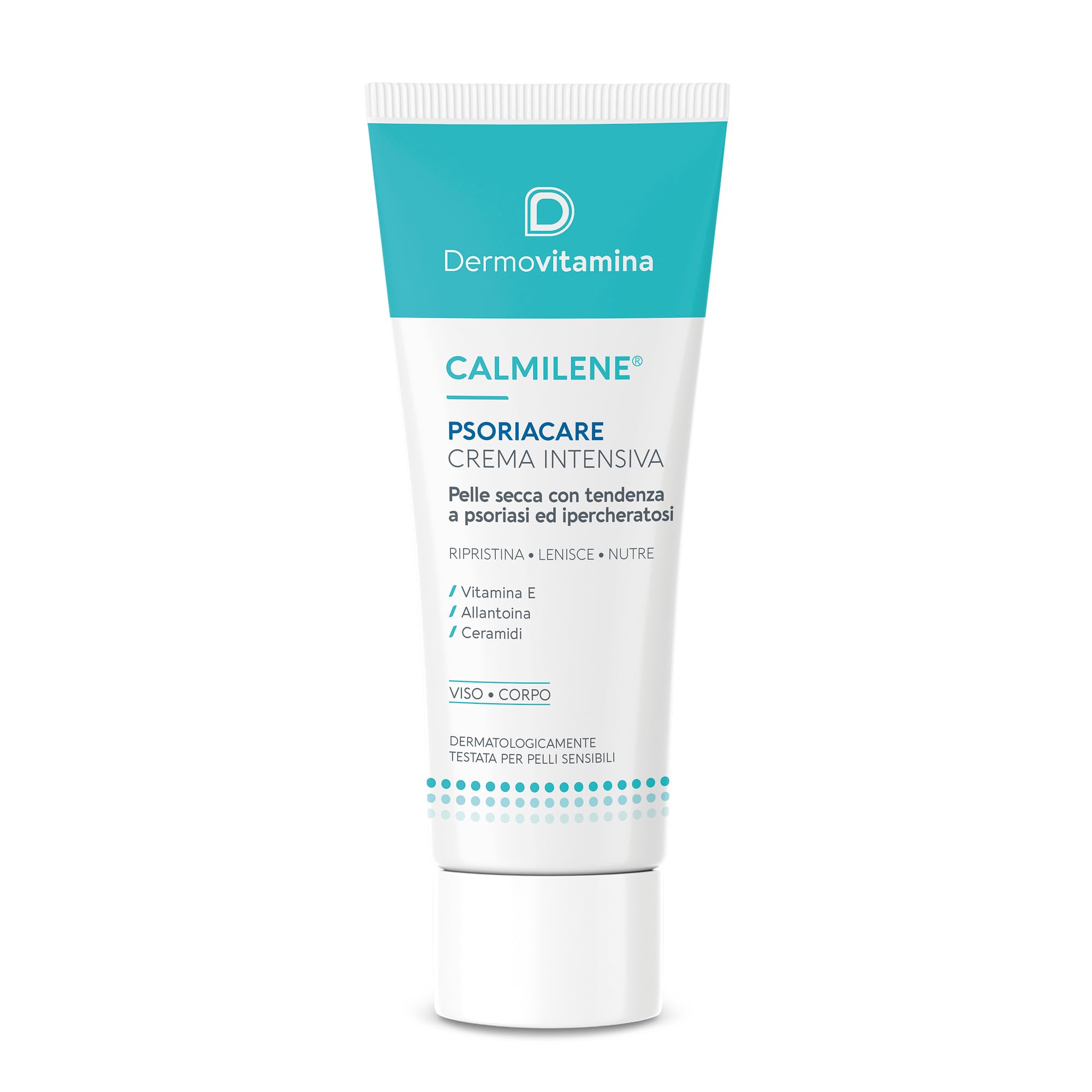 Dermovitamina Calmilene Psoriacare Crema Intensiva - Con Vitamina E e Ceramidi - Per la Pelle con Prurito, Arrossamento e Disquamazione - Con tendenza a Psoriasi e Ipercheratosi Cutanea - 50 ml