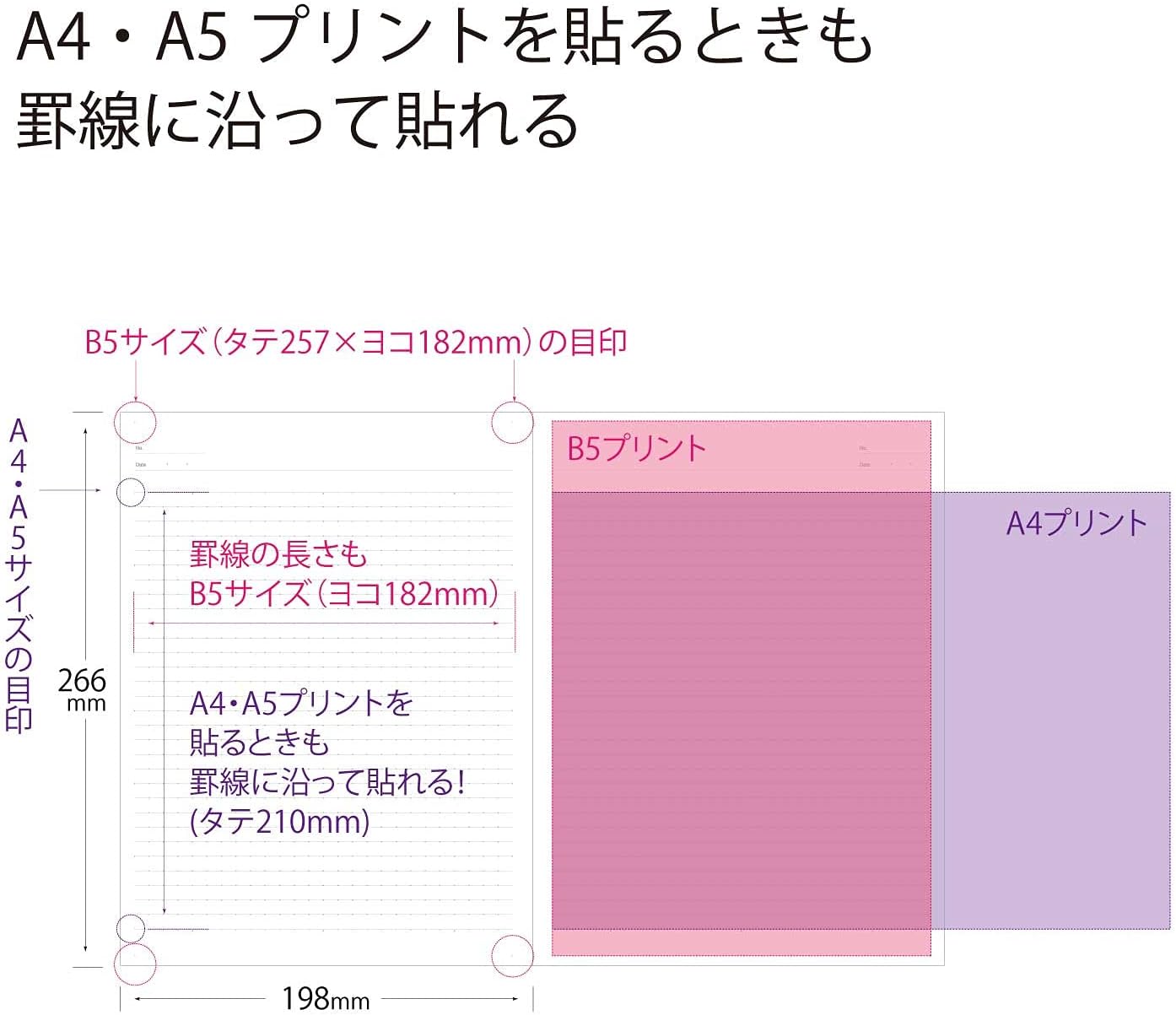 Kokuyo Note-3HATX5 Notebooks, Campus Notebook, For Printing, B5 Nobi, Dotted A-Ruled, 5 Color Pack,