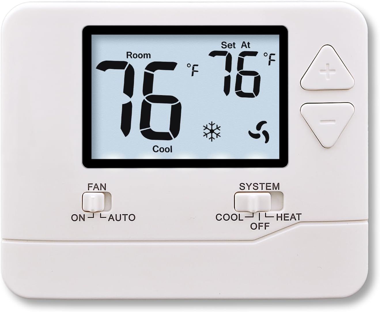 Non Programmable Thermostat for Home 1 Heat/1 Cool Single-Stage Compatibility, White Backlight